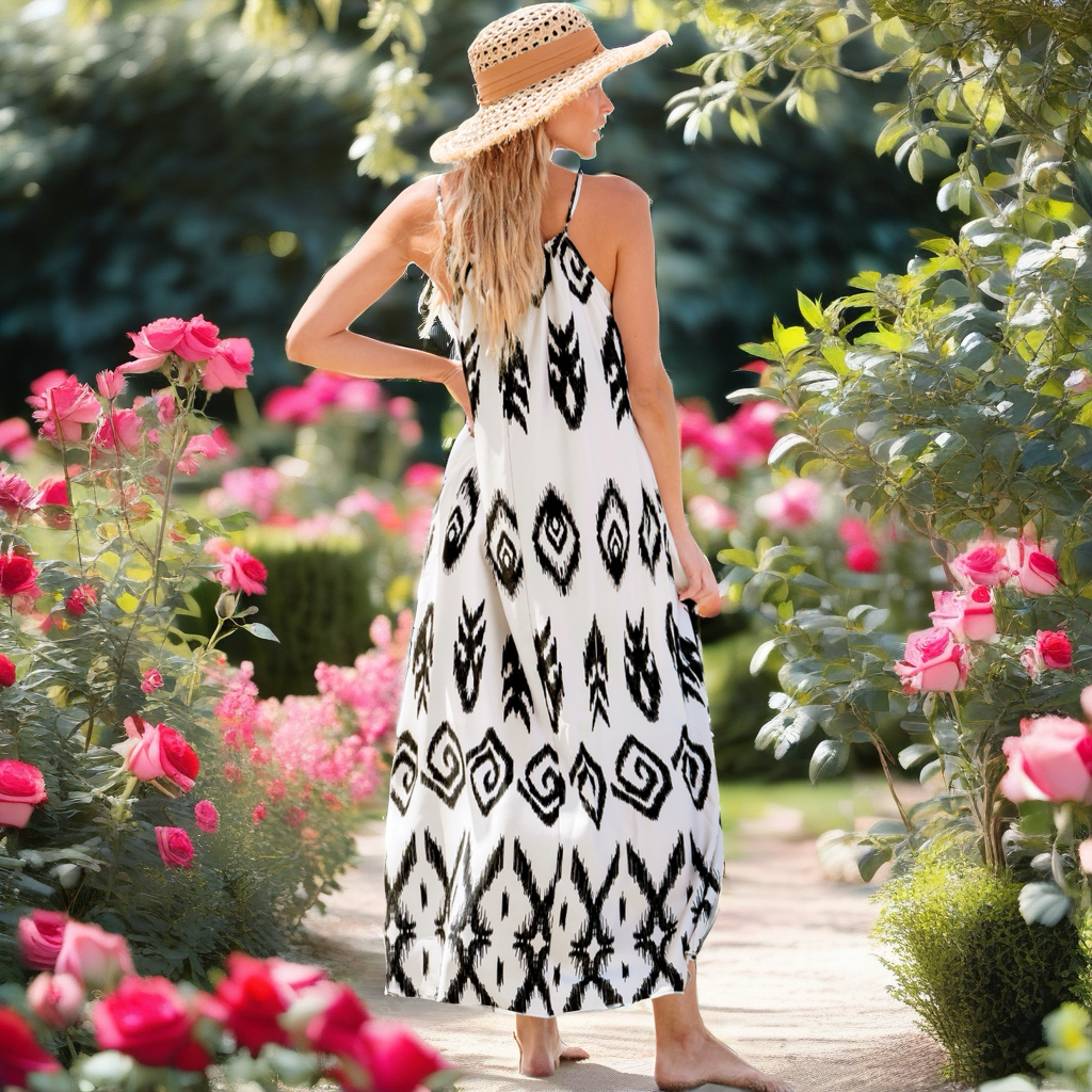Black & White Printed Maxi Dress