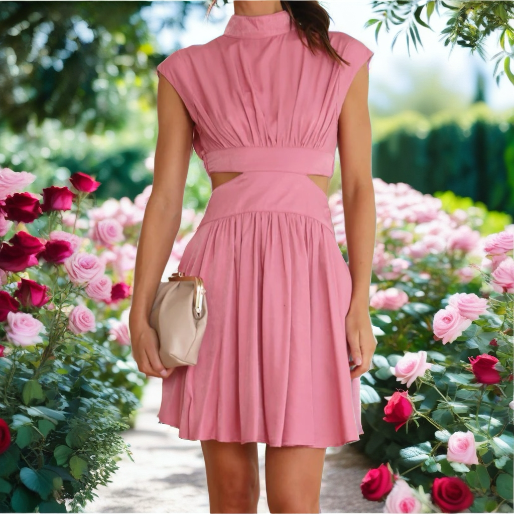 Cutout Ruched Mini Dress