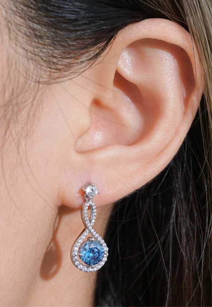 1 Carat Moissanite 925 Sterling Silver Earrings