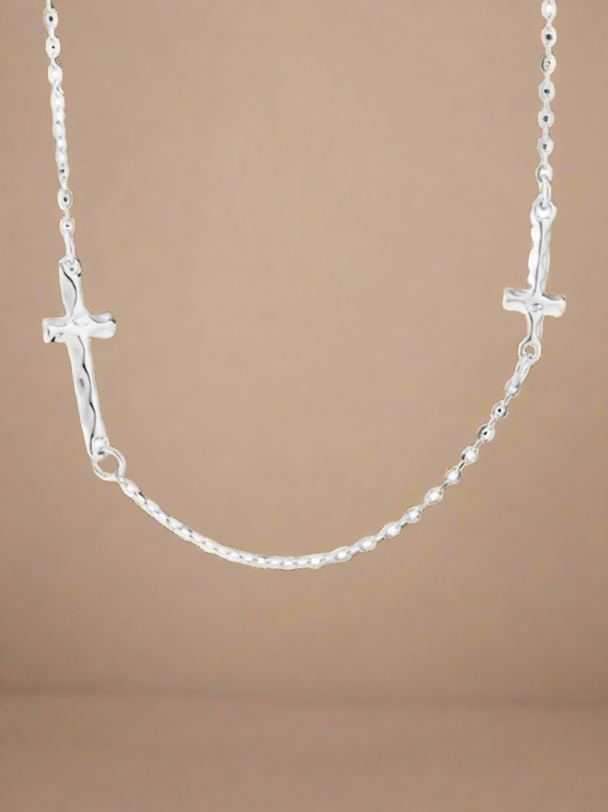 925 Sterling Silver Cross Charm Necklace
