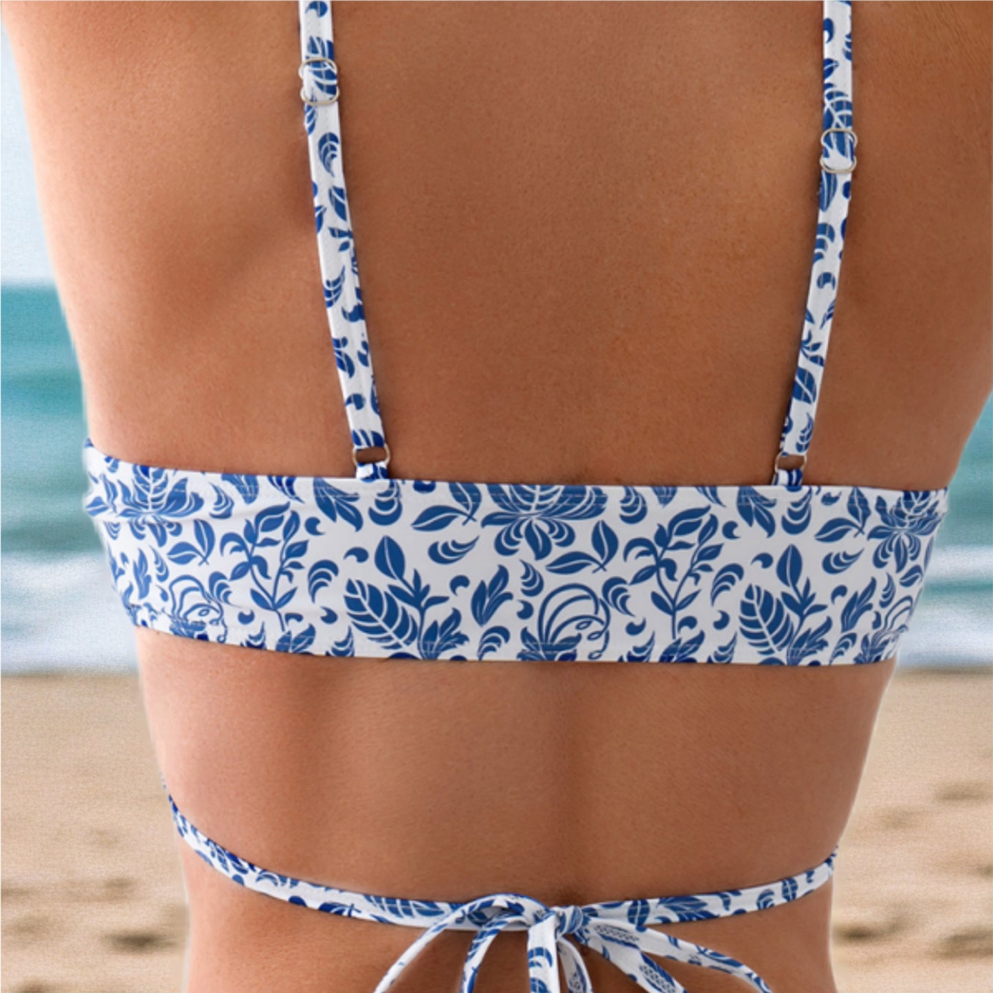 Blue Floral Bikini Set
