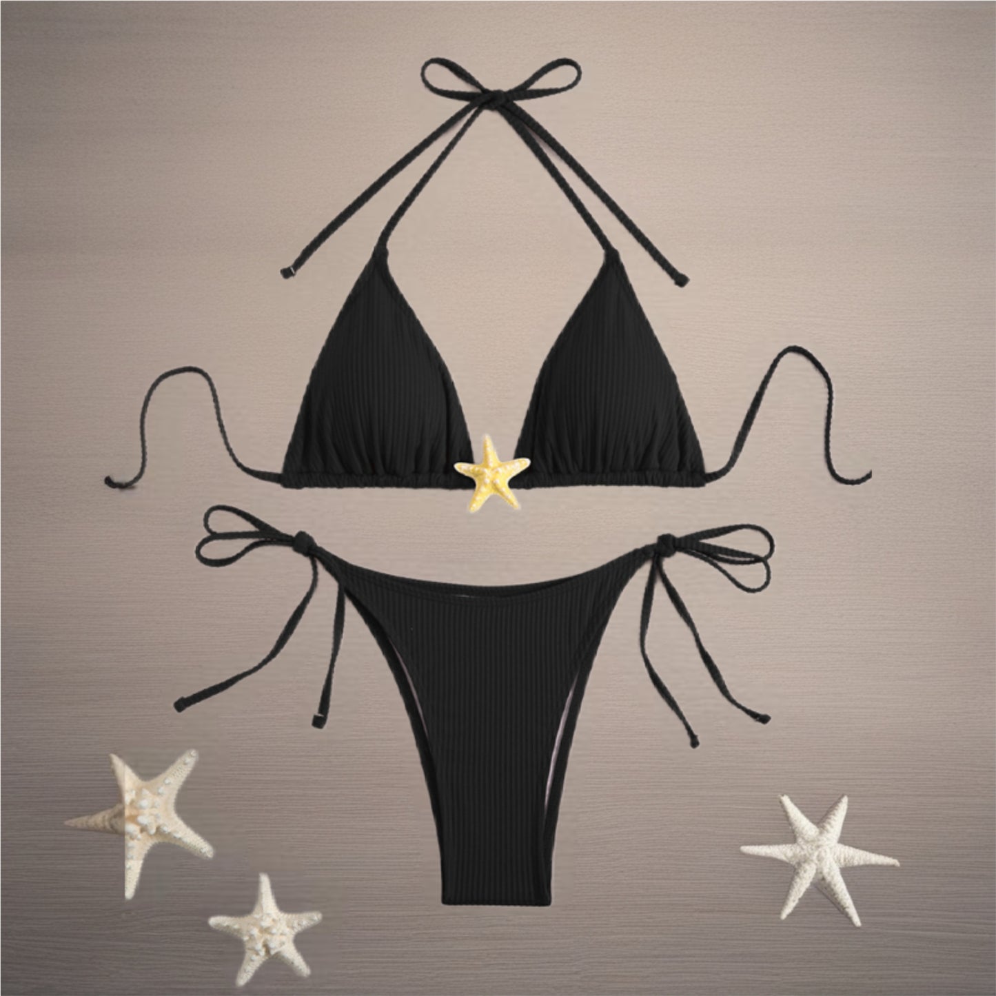 Halter Bikini with Starfish Detail