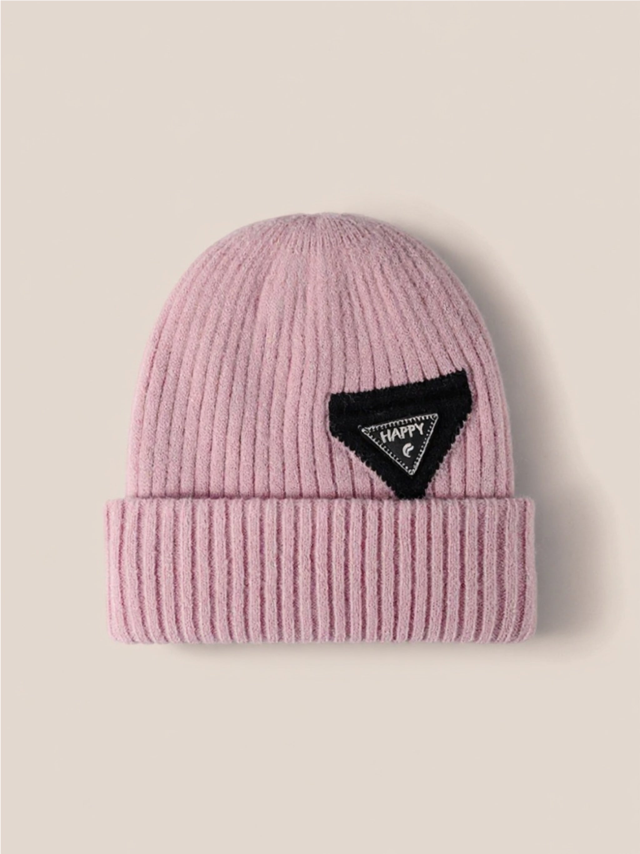 HAPPY Contrast Beanie