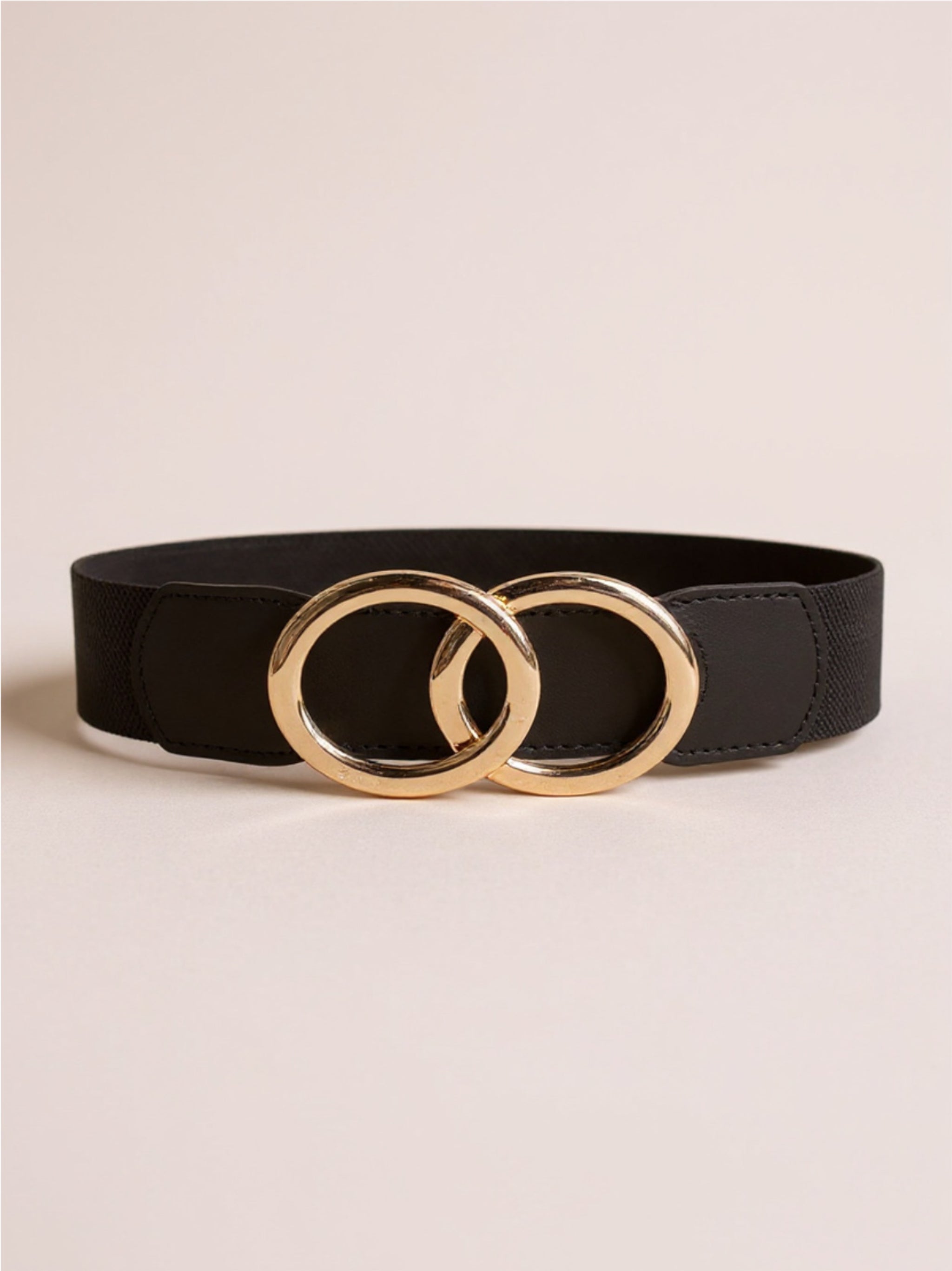 Buckle Elastic Vegan Leather Belt