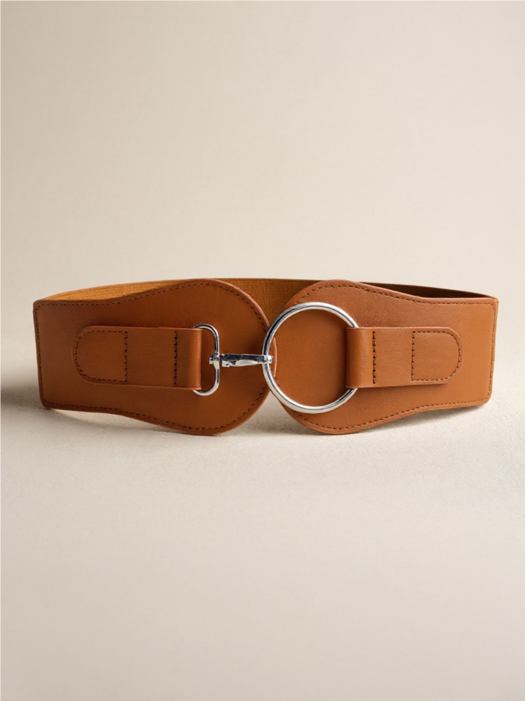 Vegan Leather Elastic Wide Belt