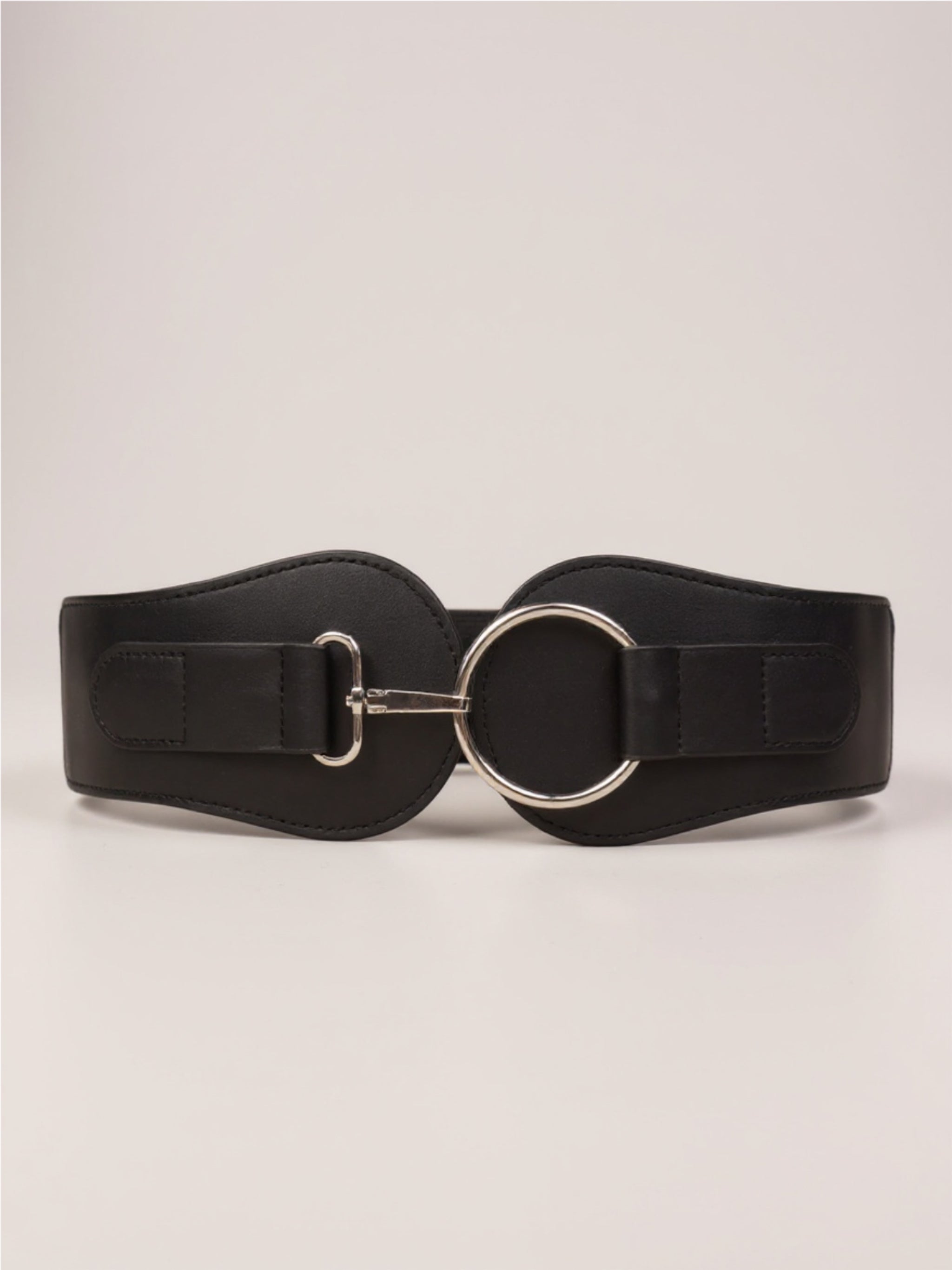 Vegan Leather Elastic Wide Belt