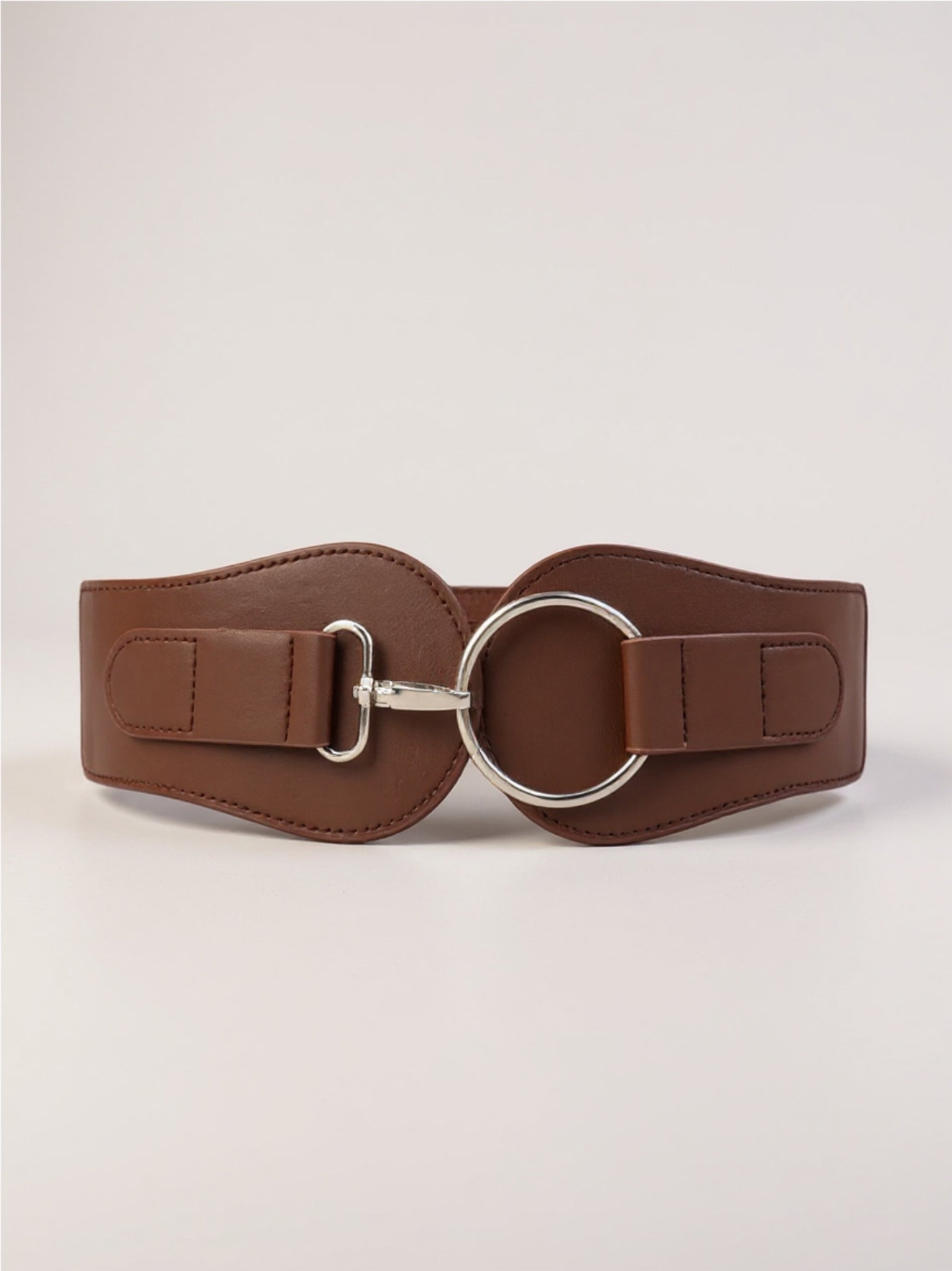 Vegan Leather Elastic Wide Belt