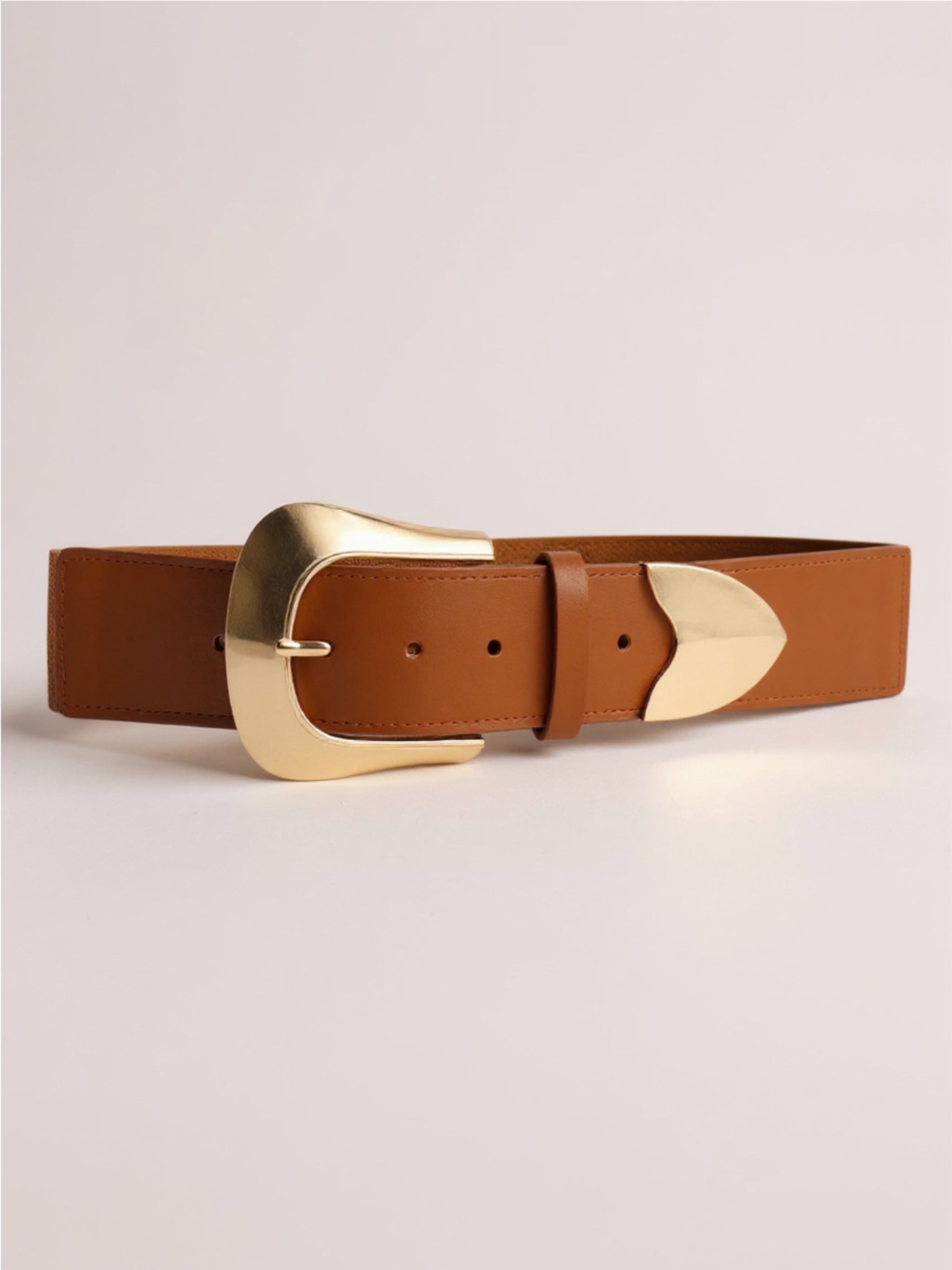 Elastic Wide Vegan Leather Belt
