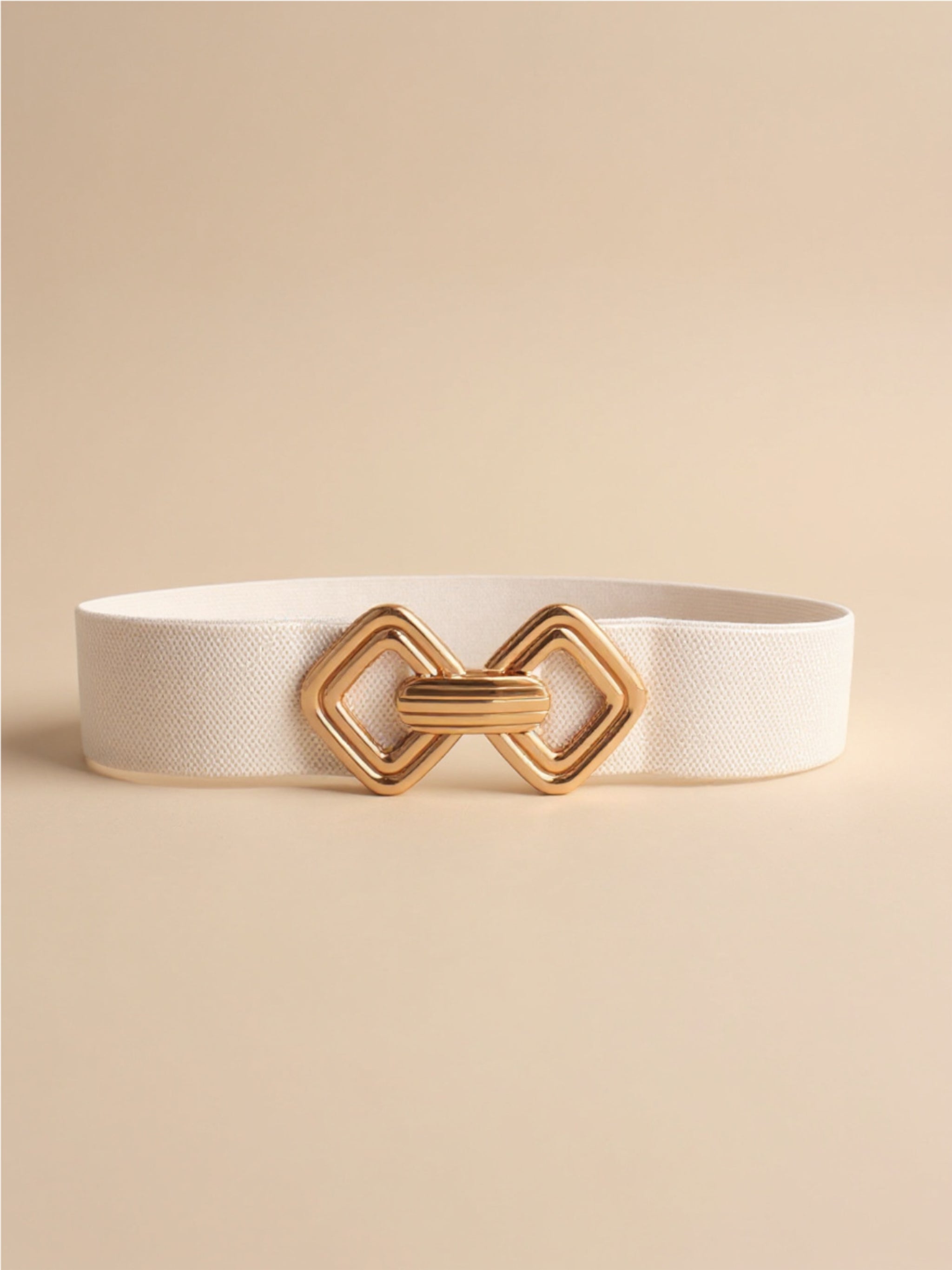 Geometric Buckle Elastic Wide Belt
