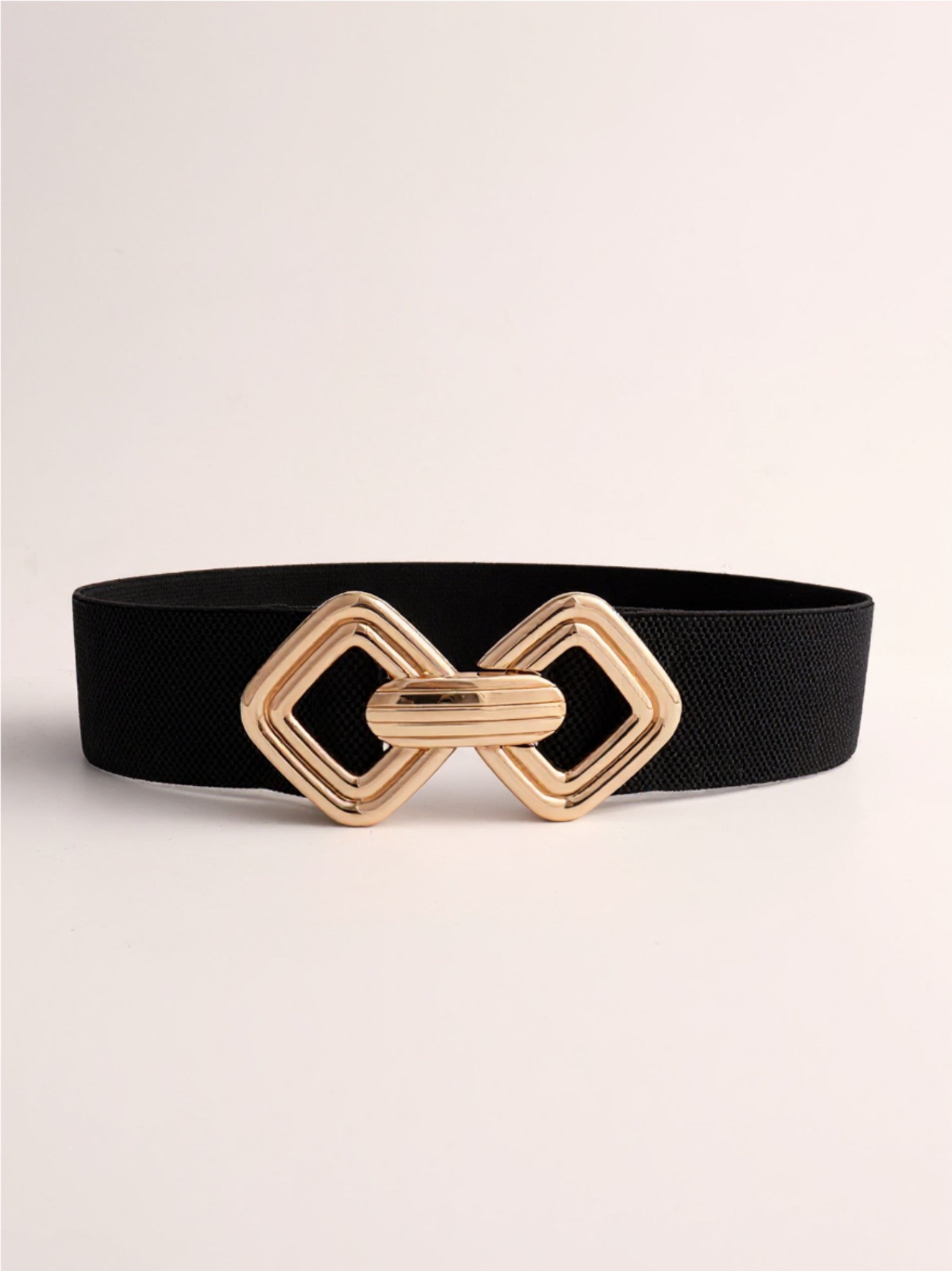 Geometric Buckle Elastic Wide Belt