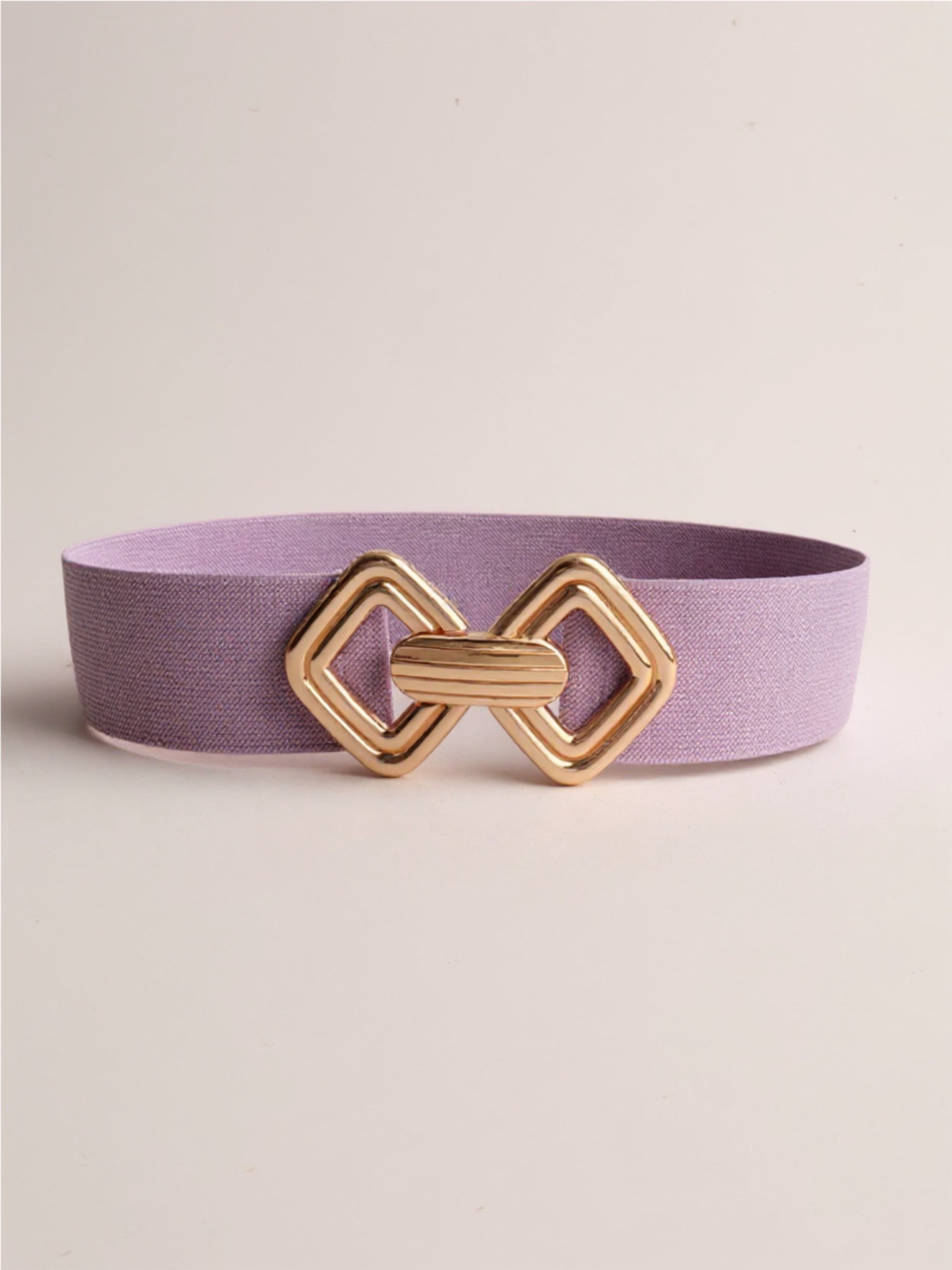 Geometric Buckle Elastic Wide Belt