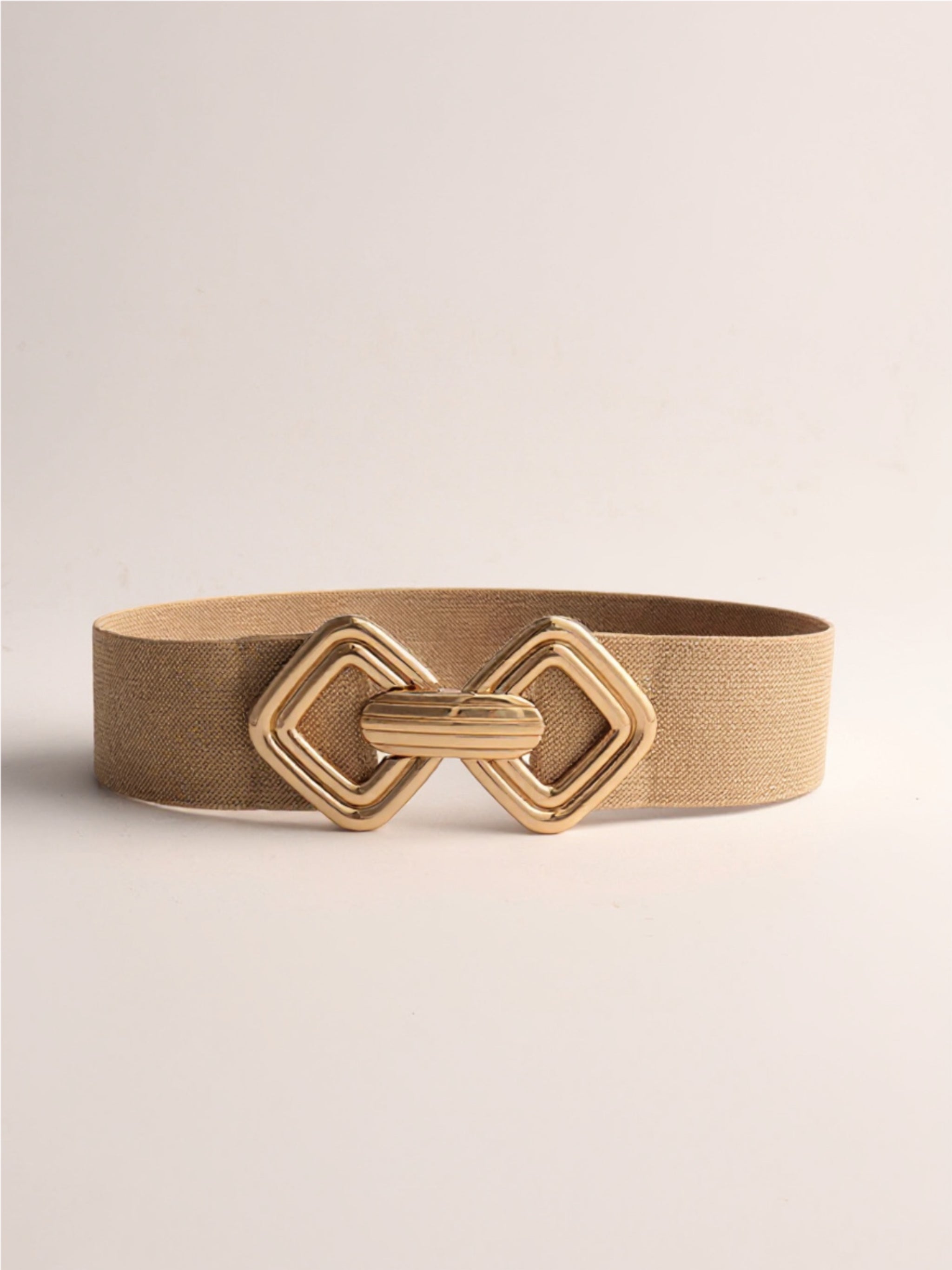 Geometric Buckle Elastic Wide Belt