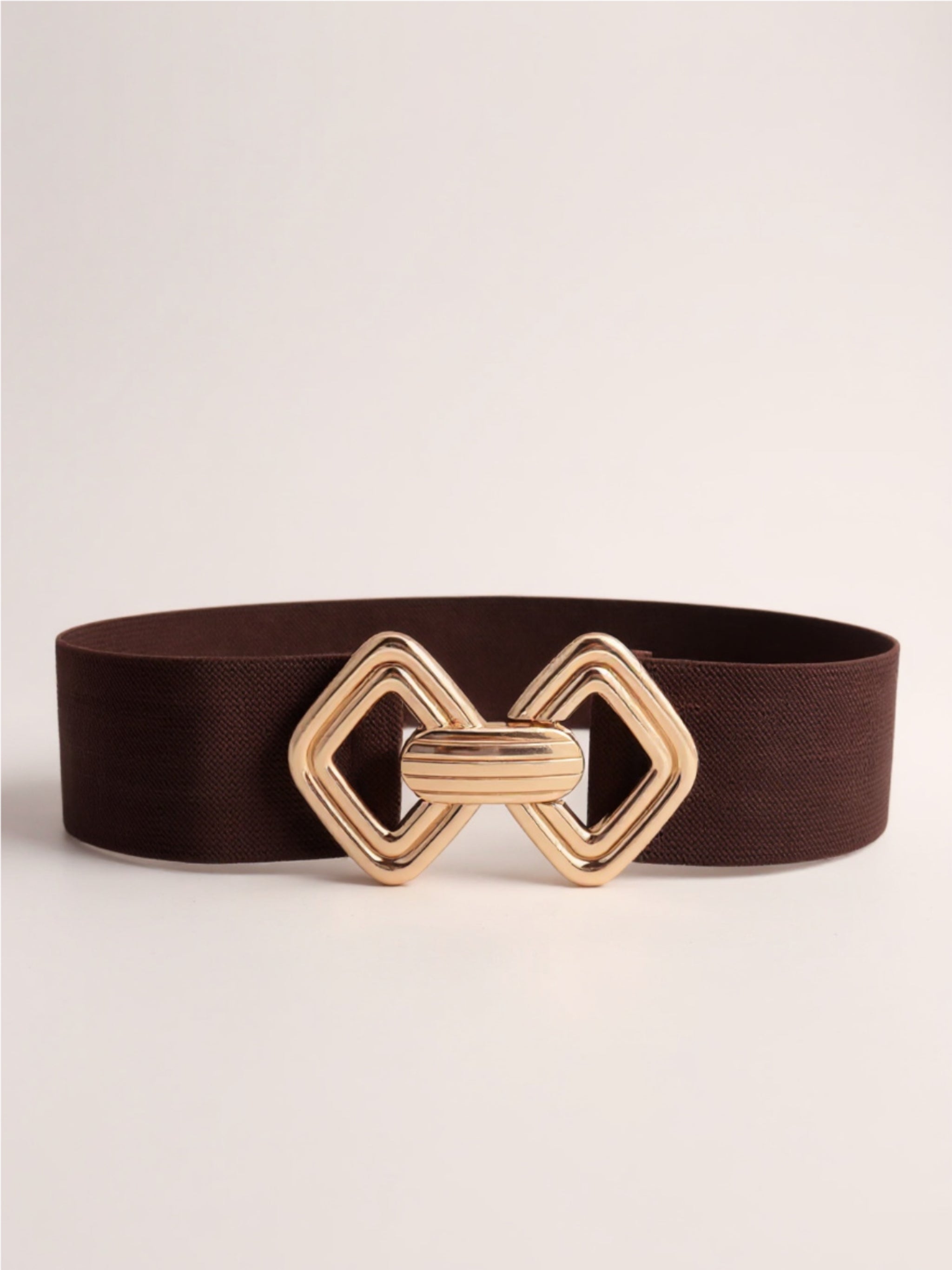 Geometric Buckle Elastic Wide Belt
