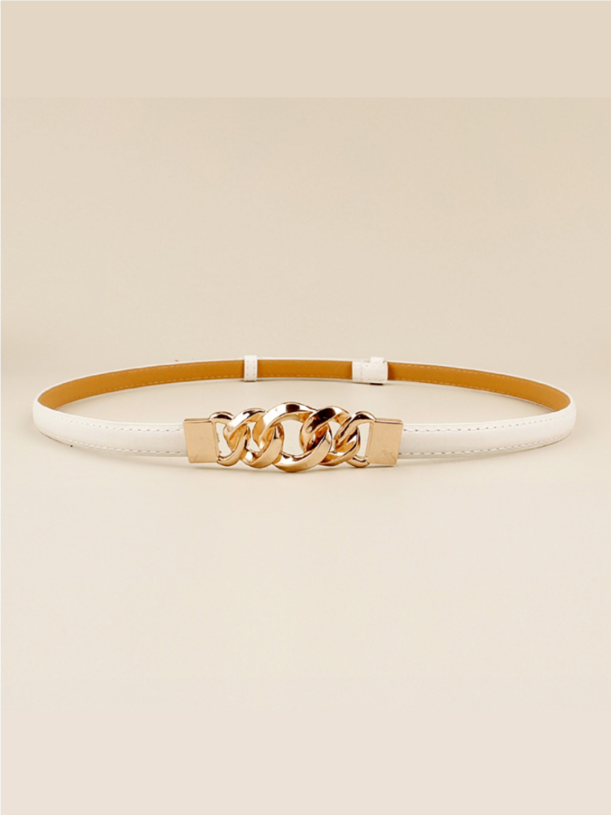 Vegan Leather Skinny Belt