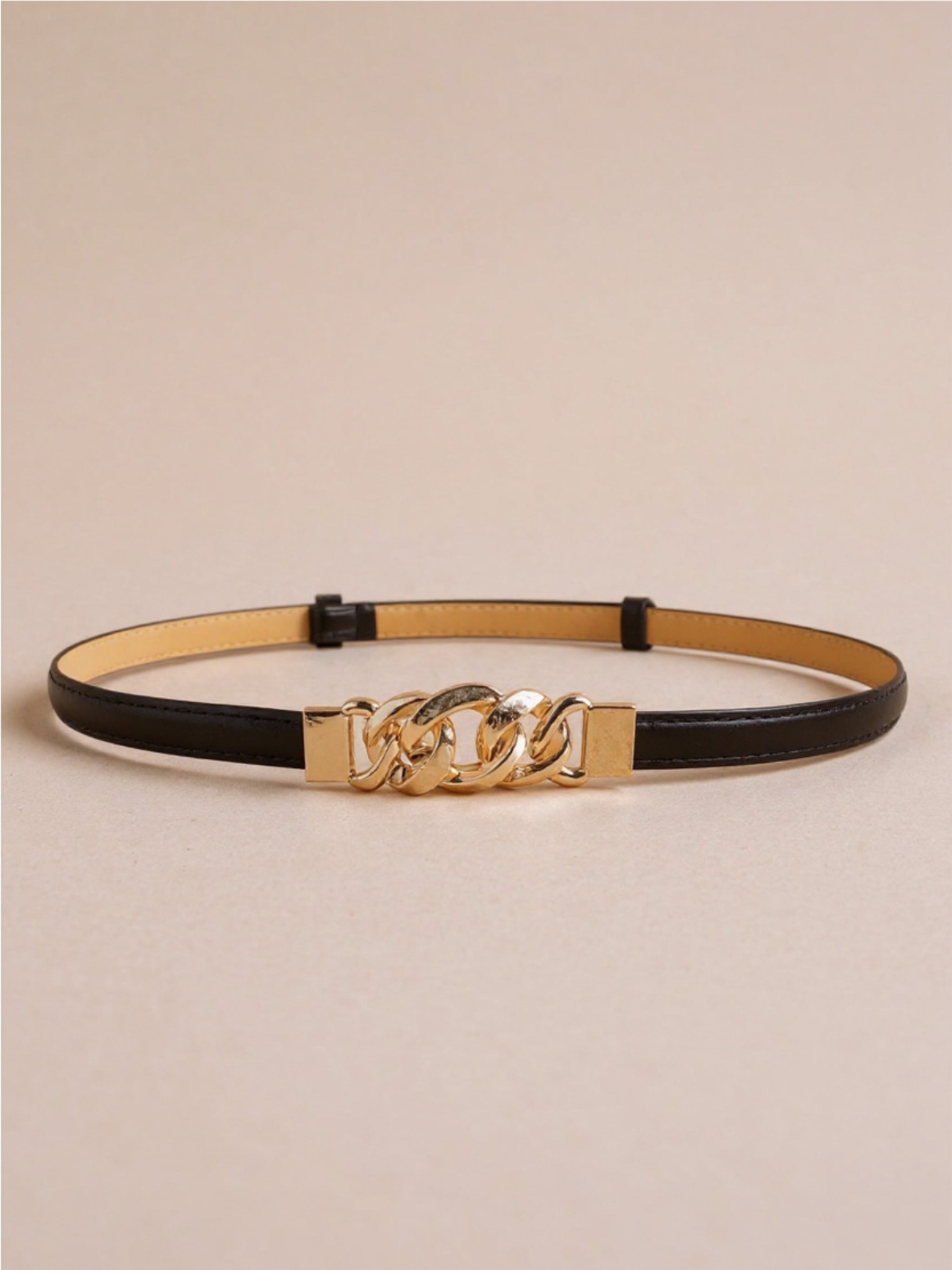 Vegan Leather Skinny Belt
