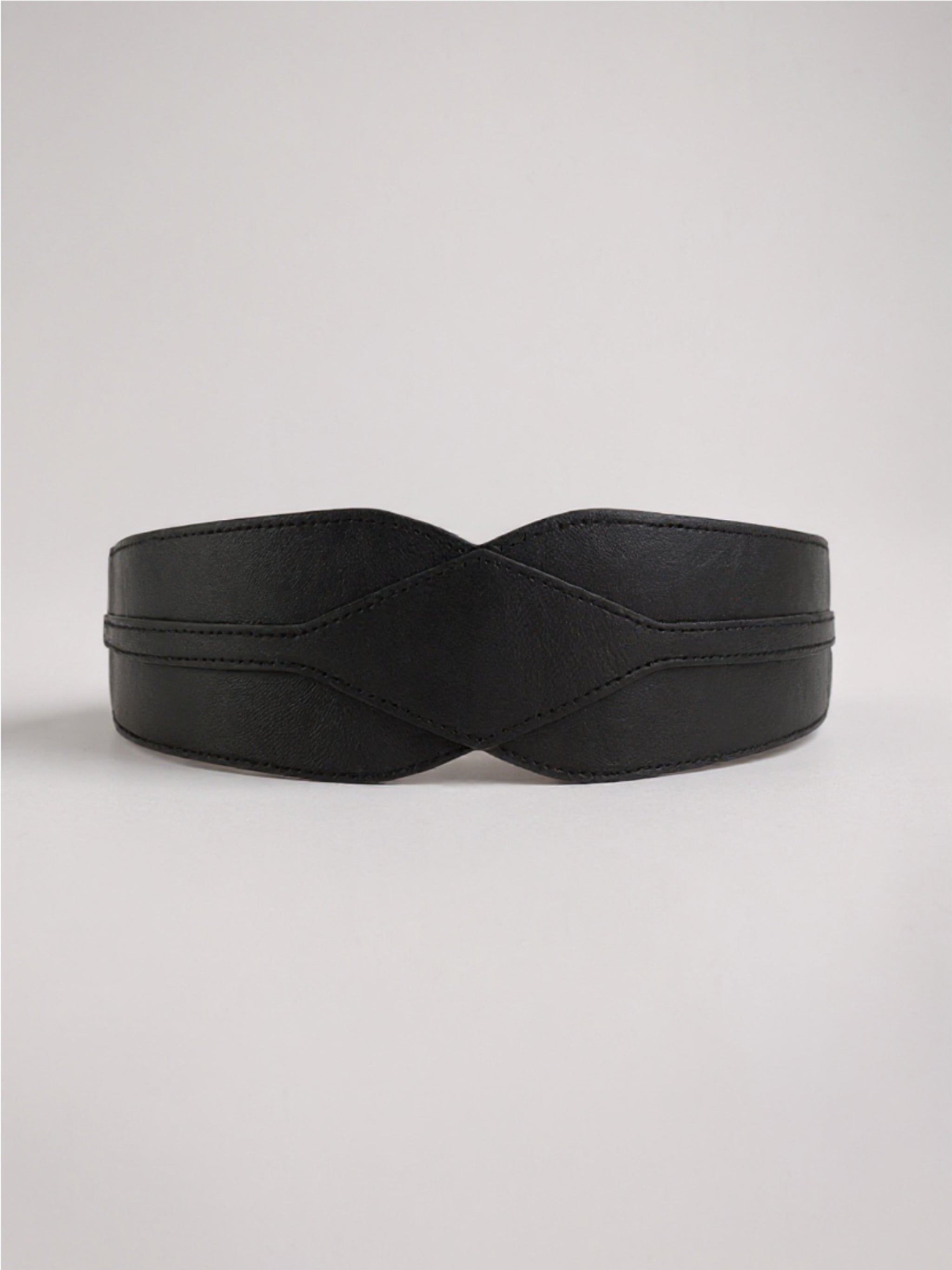 Elastic Wide vegan leather Belt