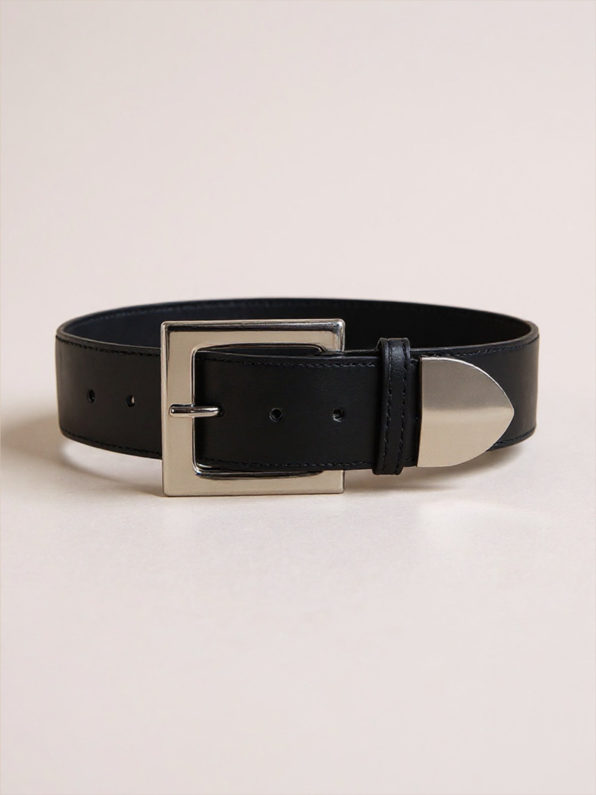 Silver Buckle Vegan Leather Belt