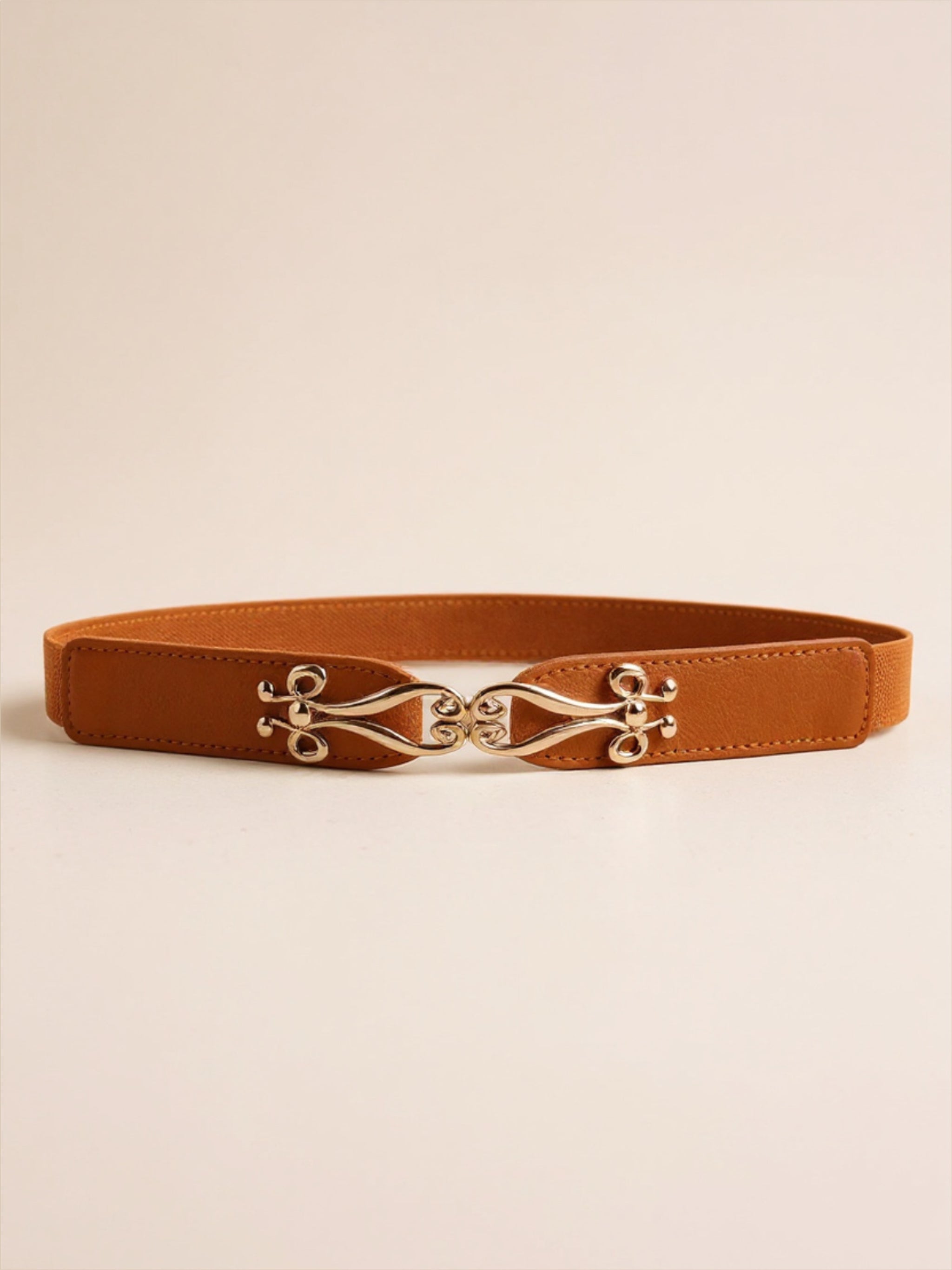 Gold Buckle Elastic Belt