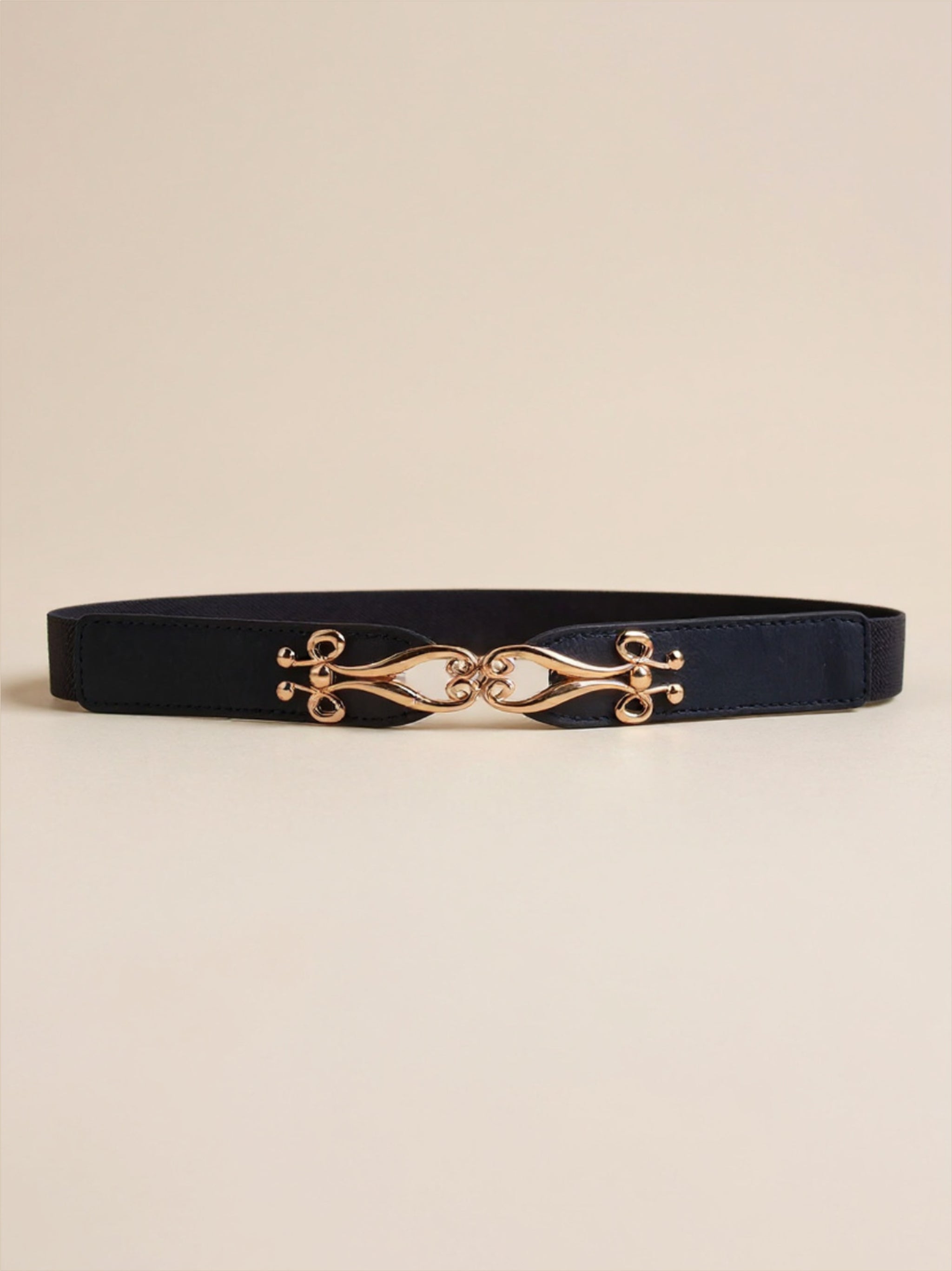 Gold Buckle Elastic Belt