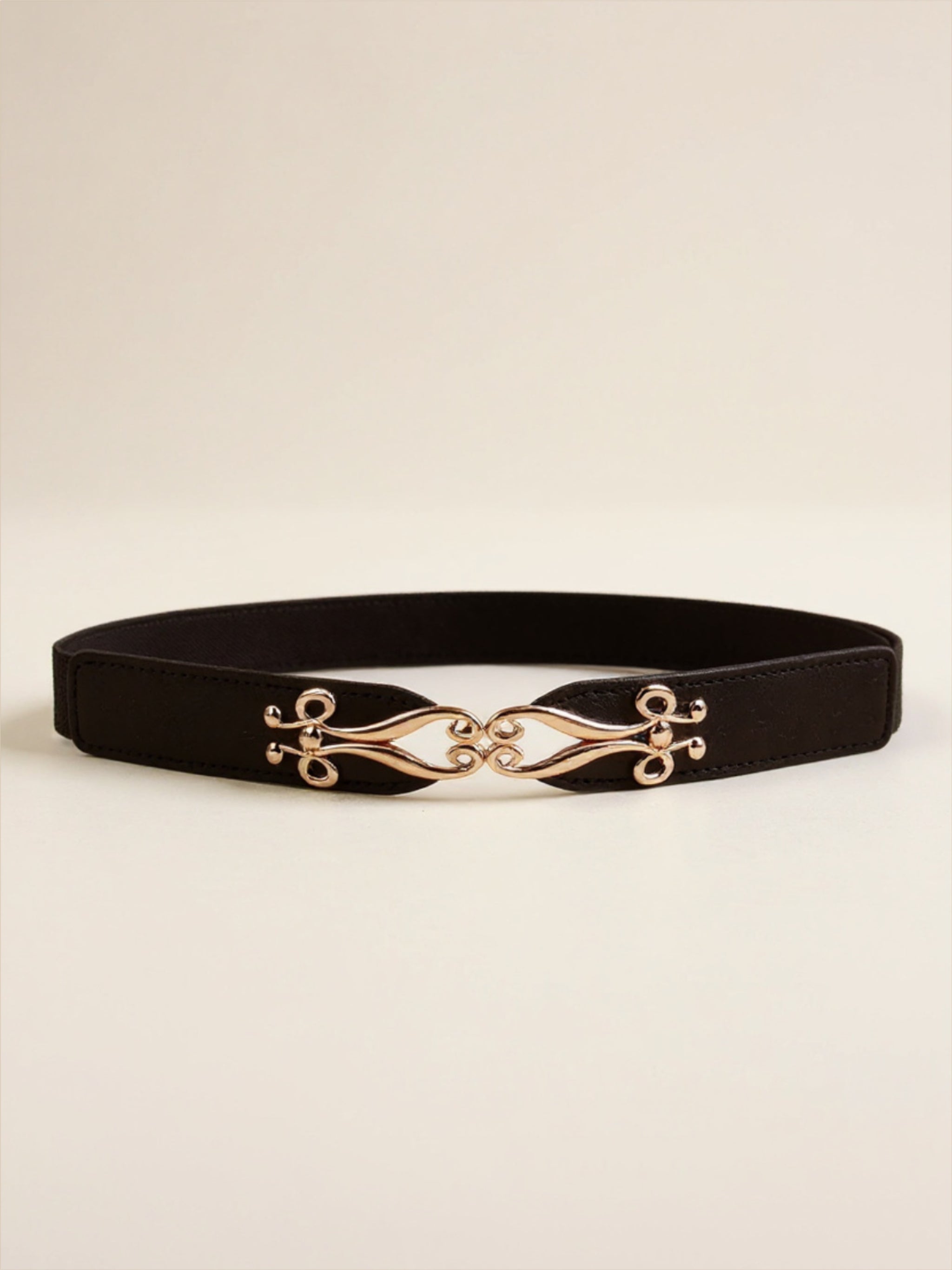 Gold Buckle Elastic Belt