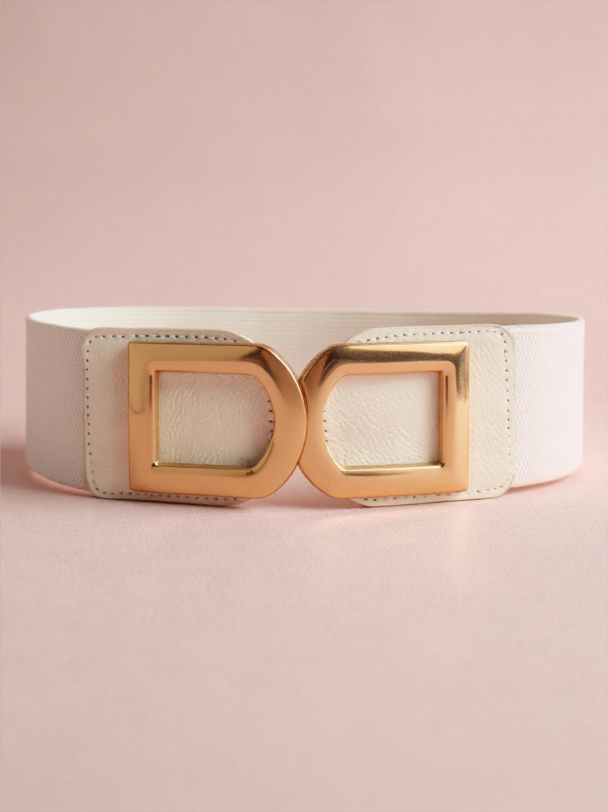 Double D Gold Buckle Vegan Leather Belt