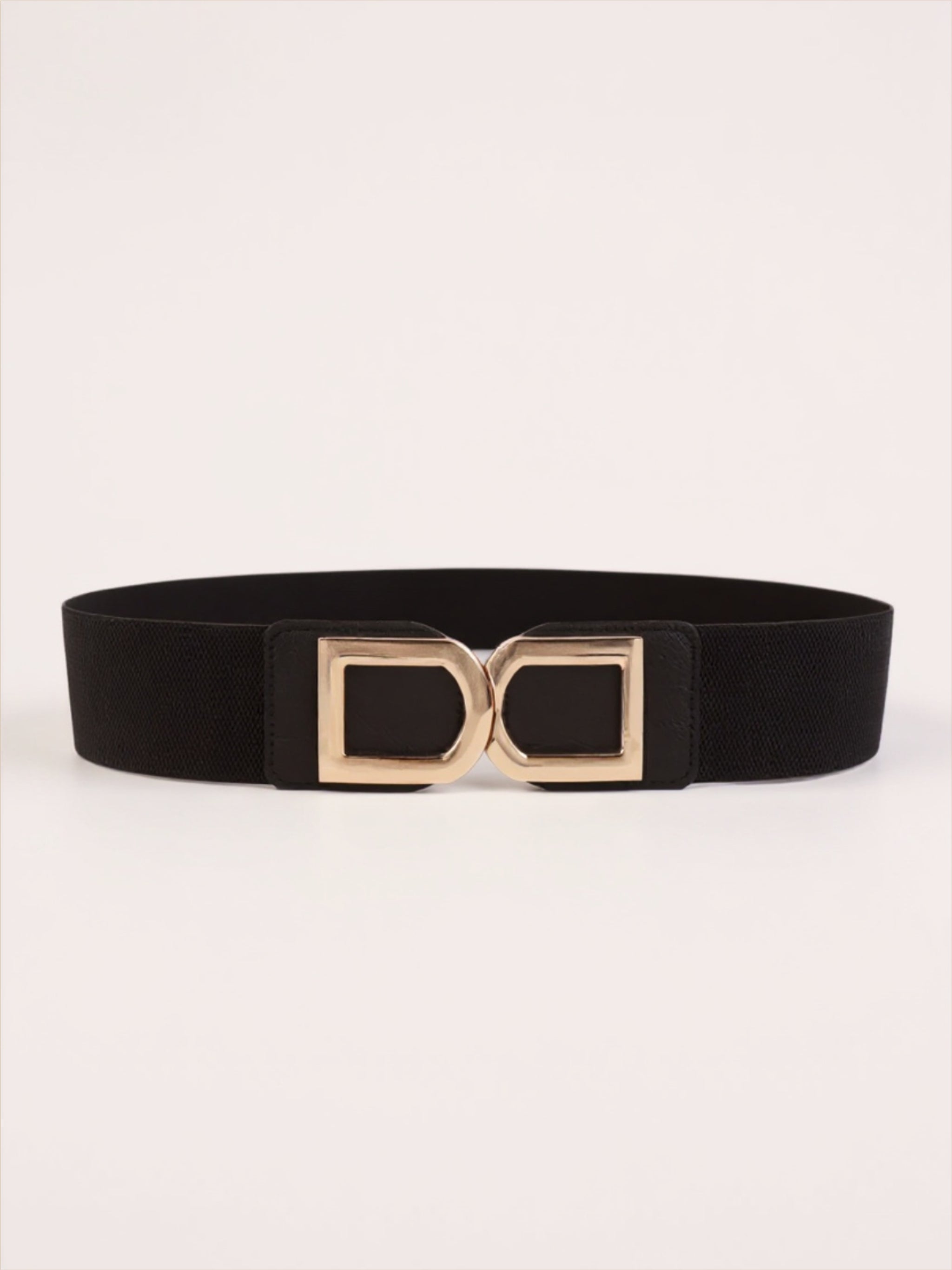 Double D Gold Buckle Vegan Leather Belt
