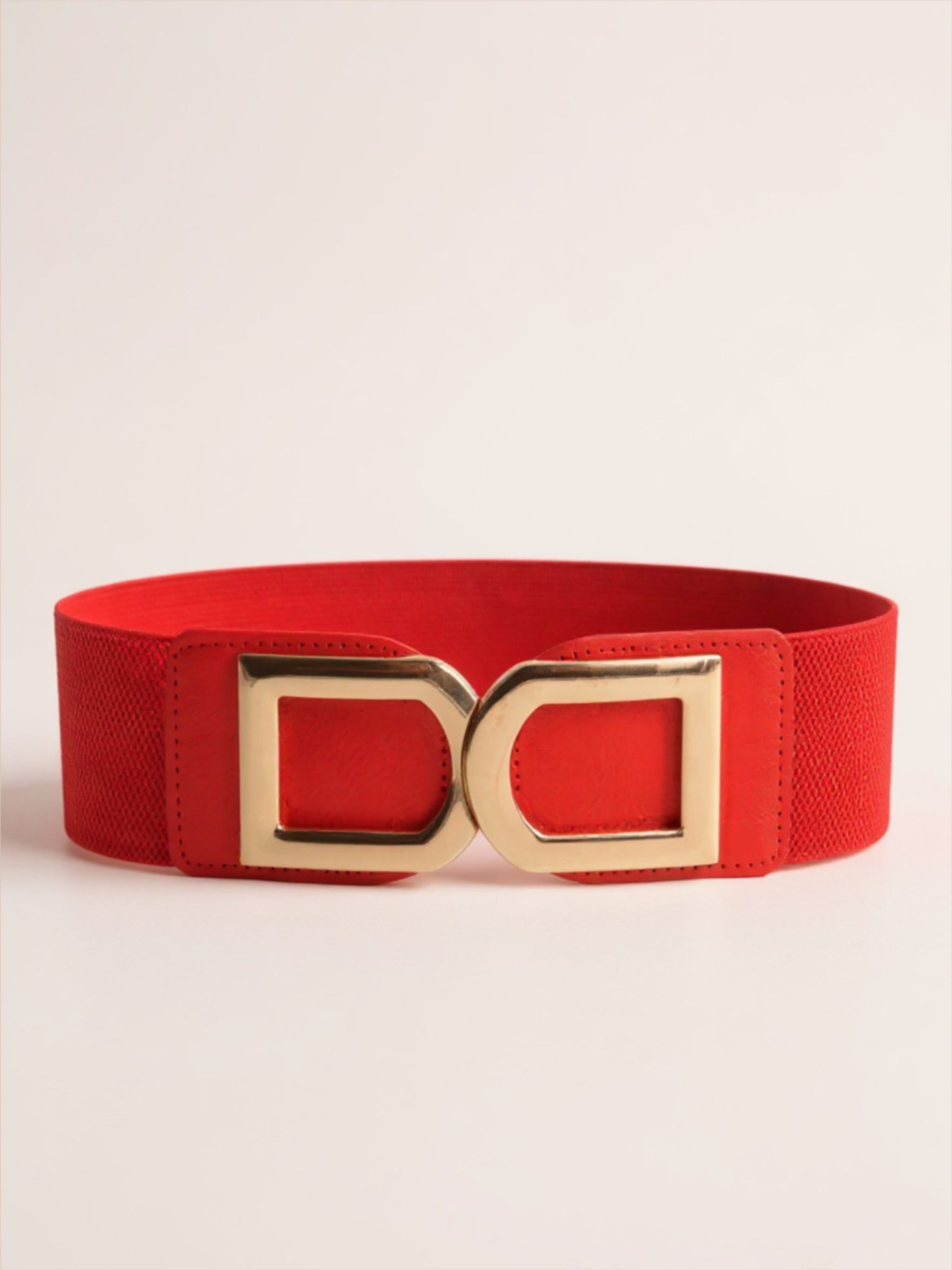 Double D Gold Buckle Vegan Leather Belt