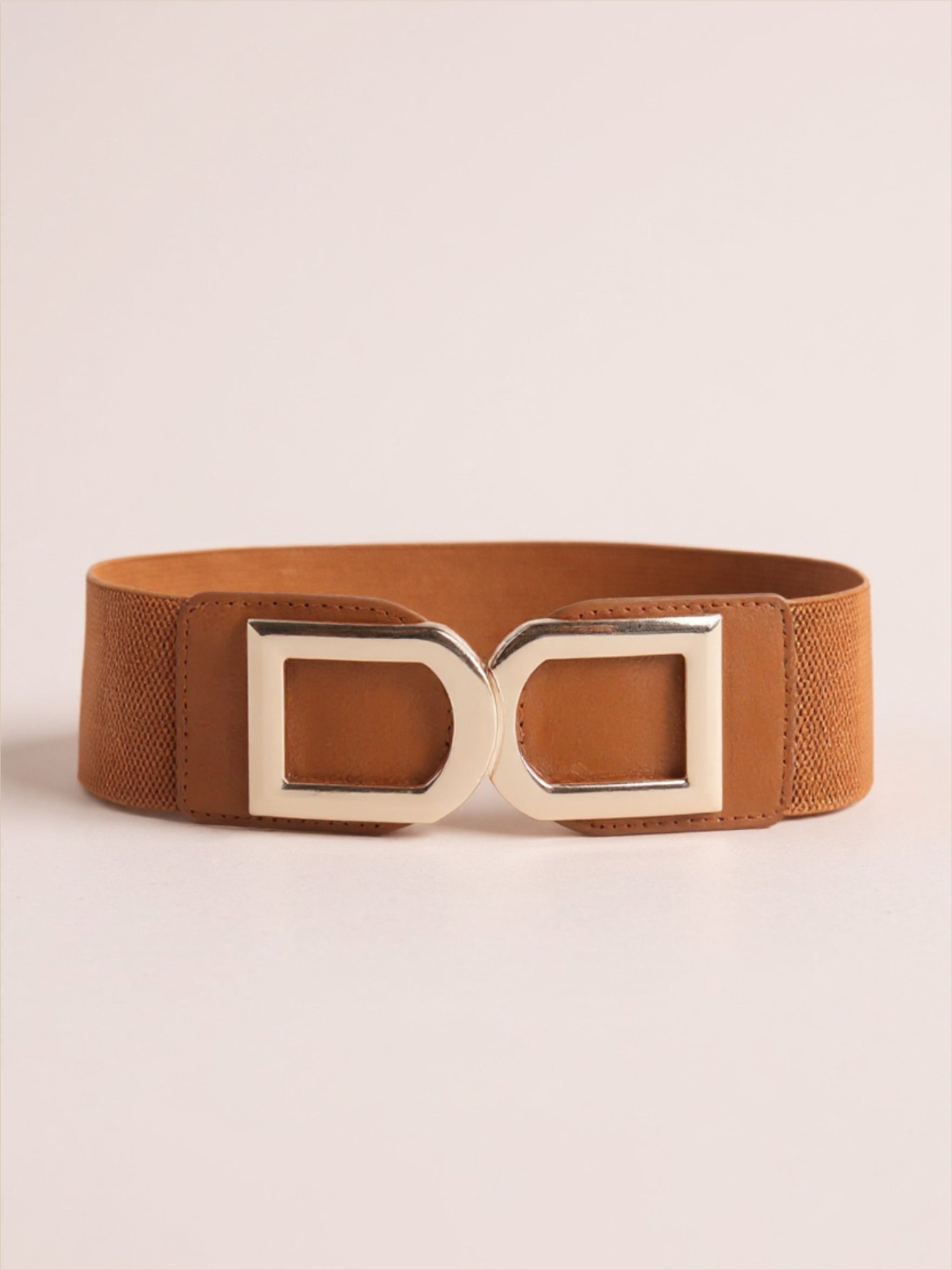 Double D Gold Buckle Vegan Leather Belt