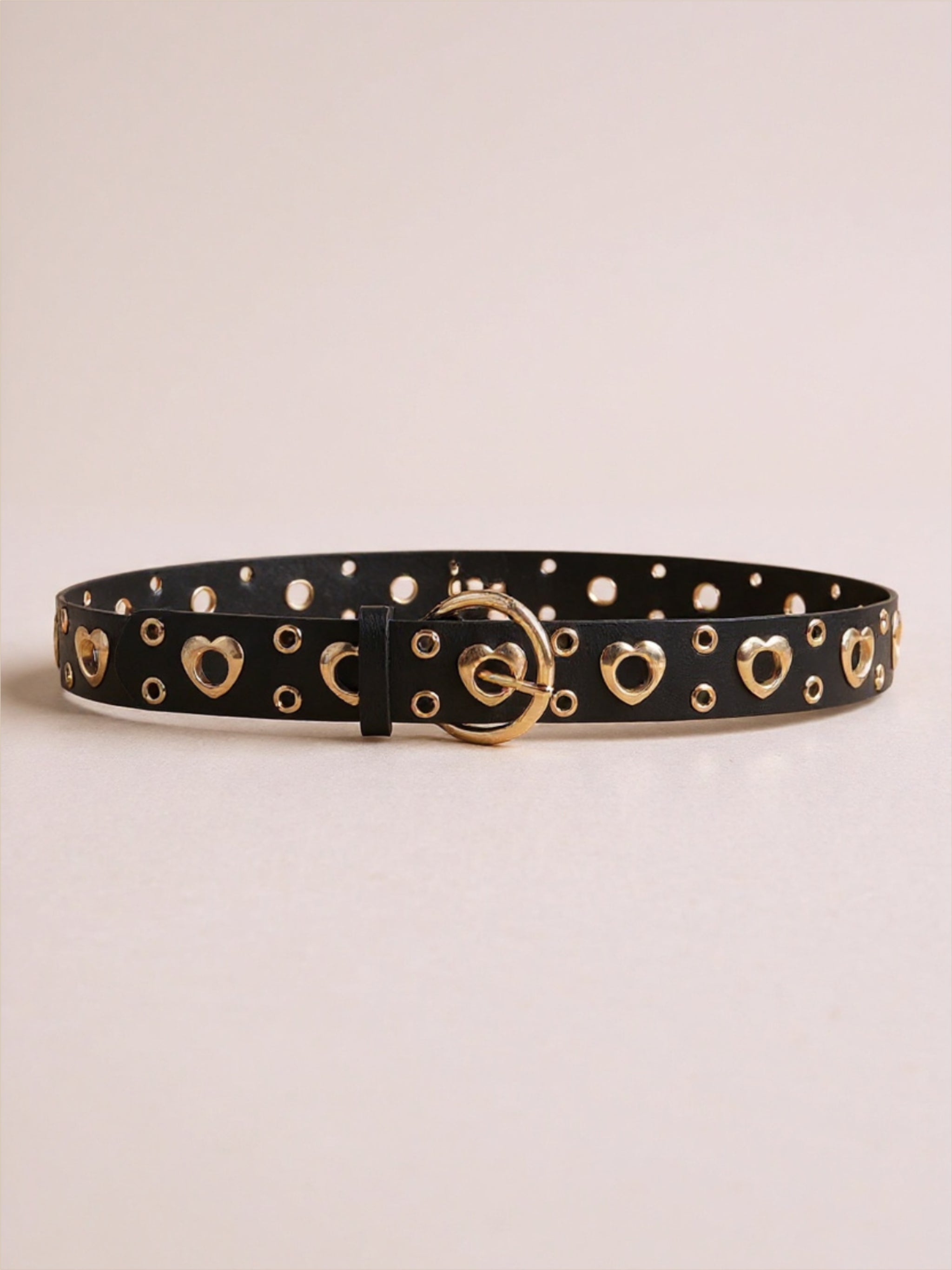 Heart Detailed Vegan Leather Leather Belt