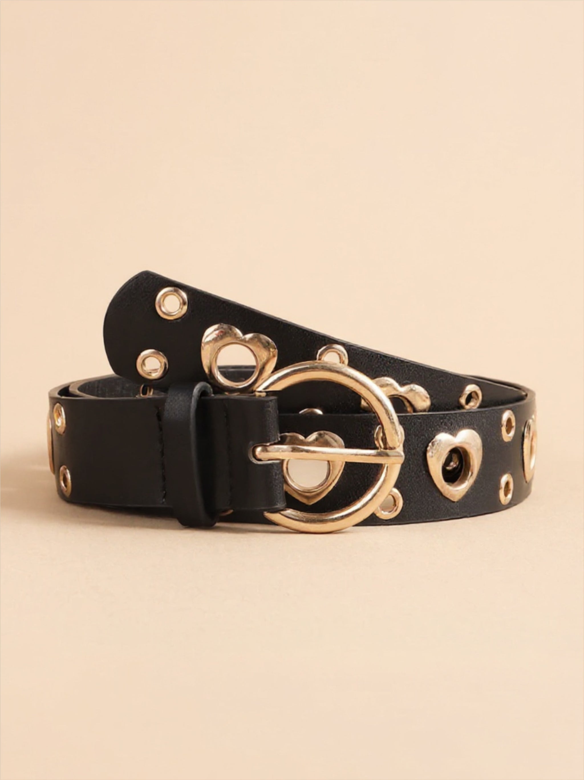 Heart Detailed Vegan Leather Leather Belt