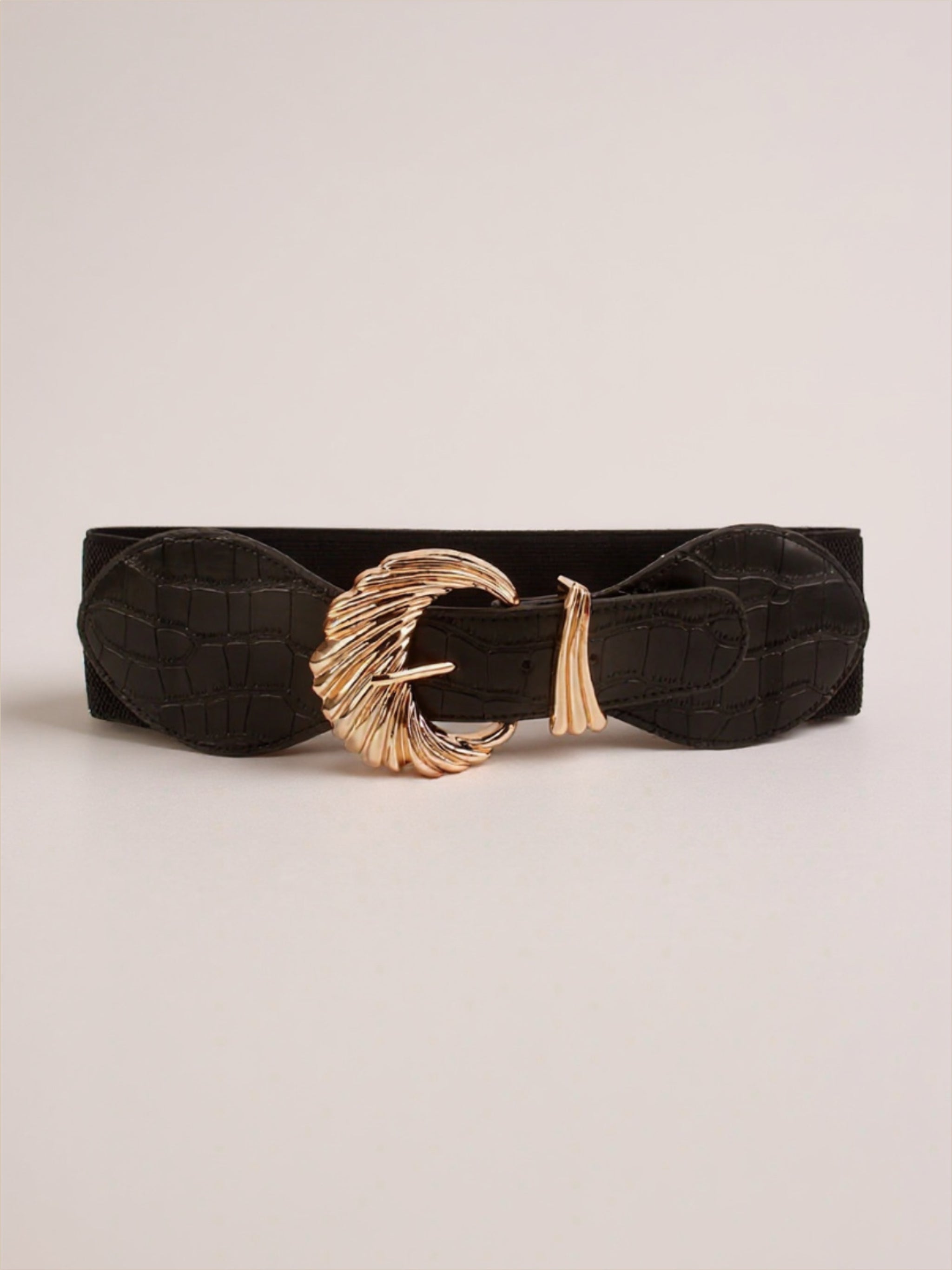Gold Shell Buckle Elastic Belt