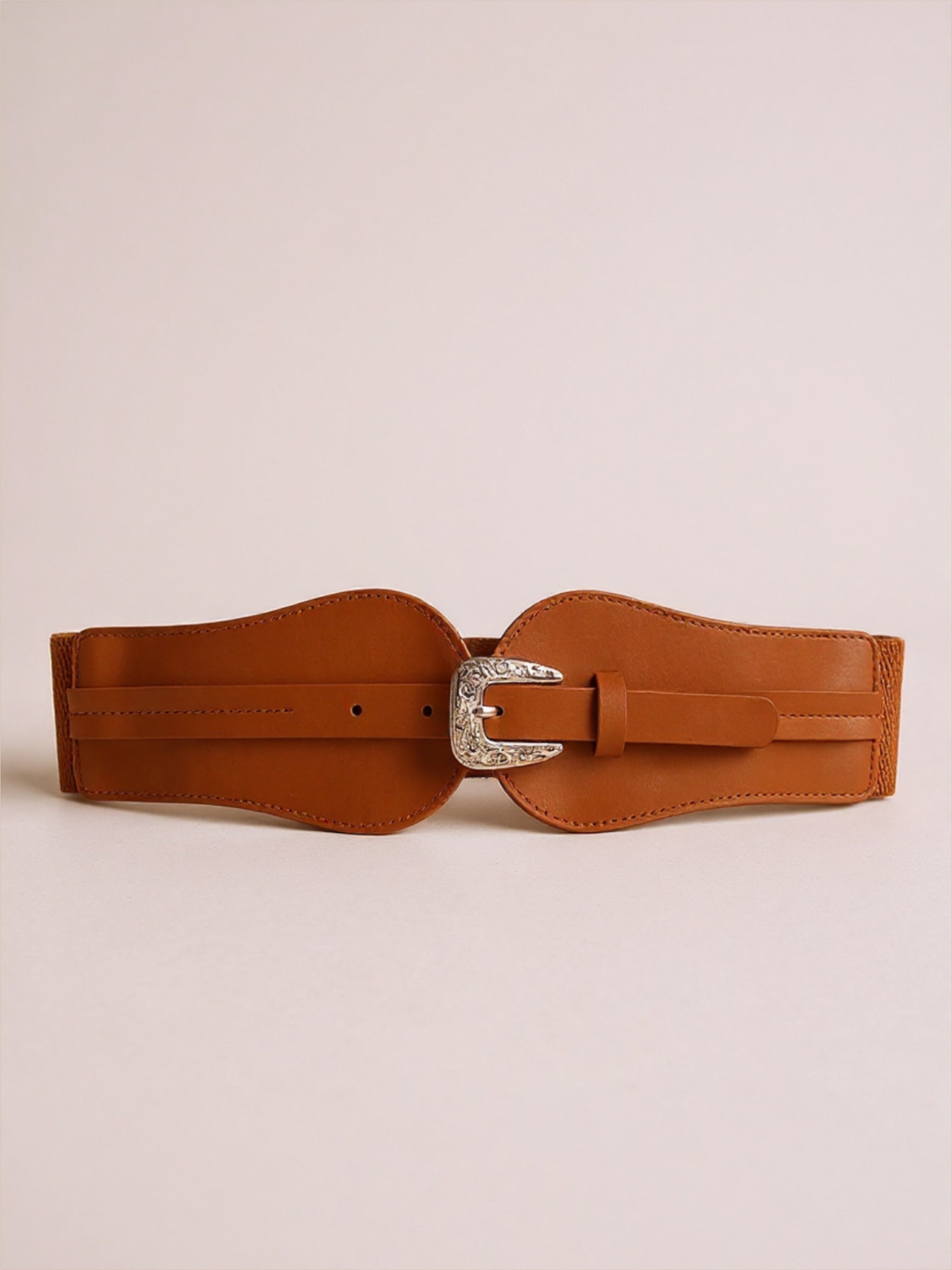 Wide Elastic Belt with Buckle