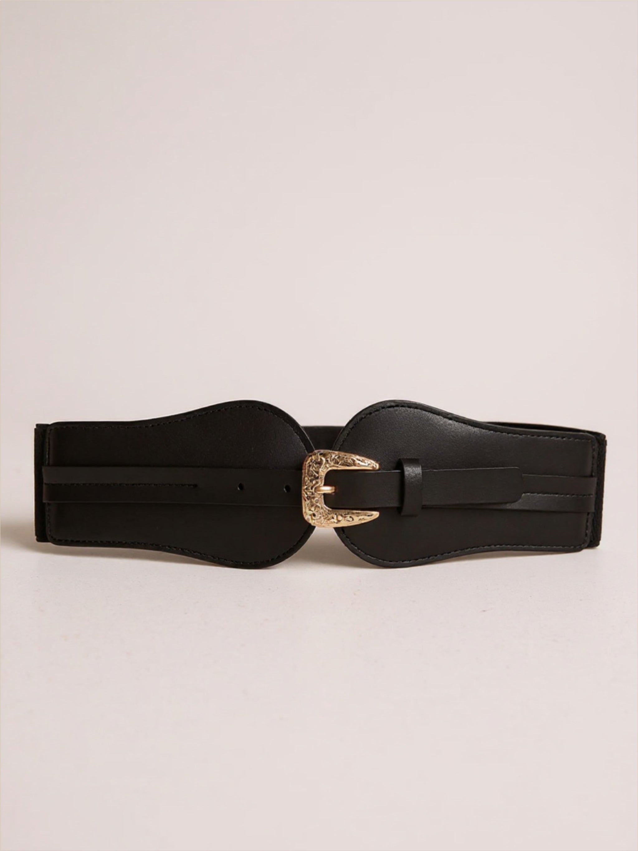 Wide Elastic Belt with Buckle