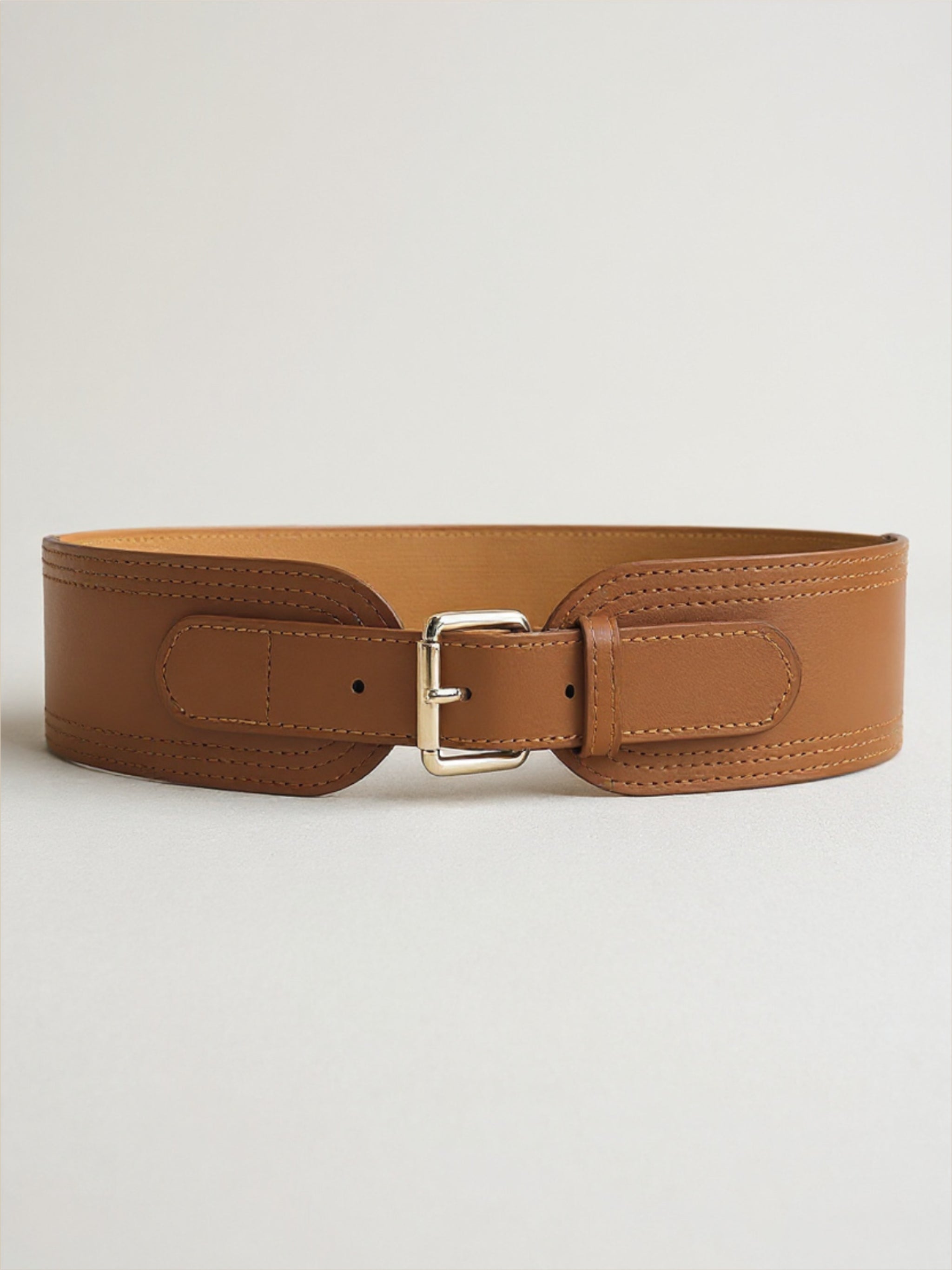 Elastic Wide Vegan Leather Belt