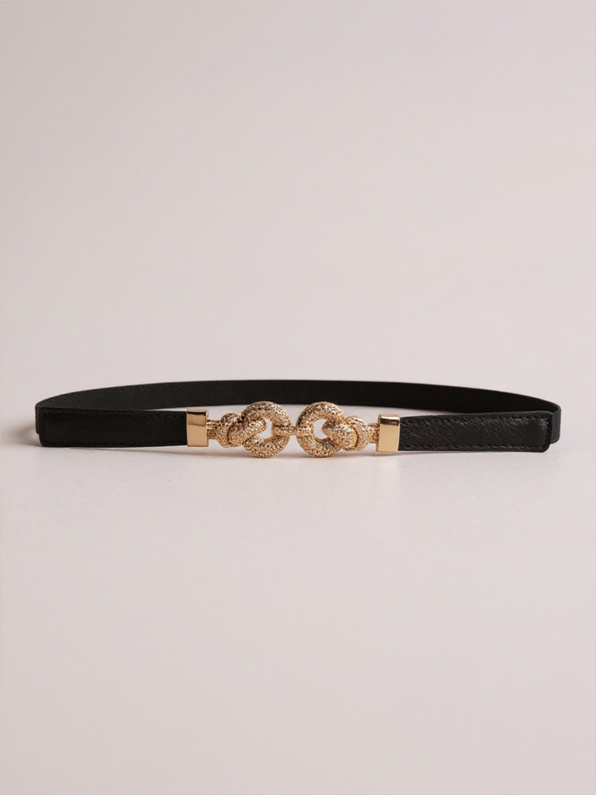 Gold Buckle Vegan Leather Belt
