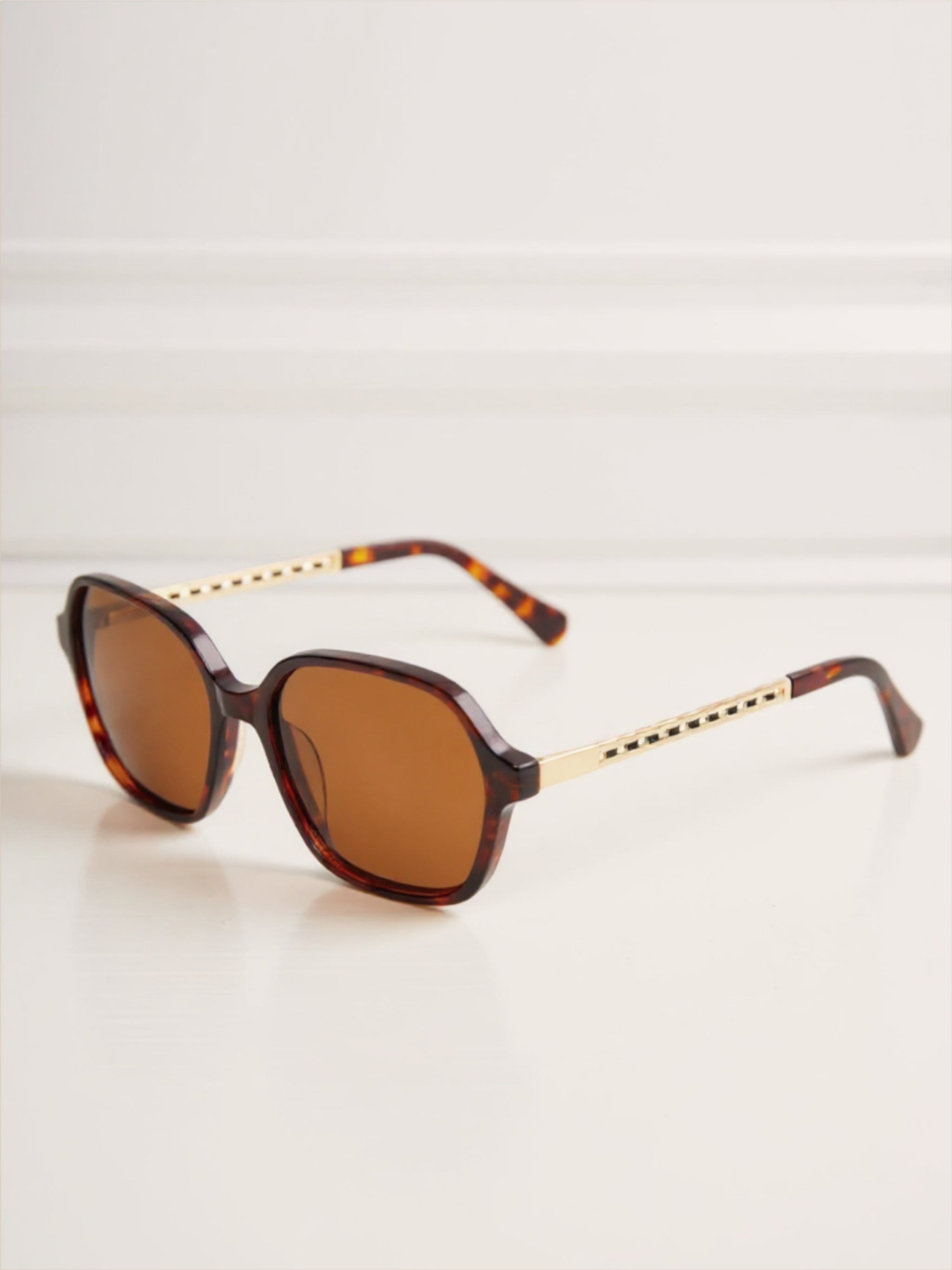 Brown Full Rim Sunglasses