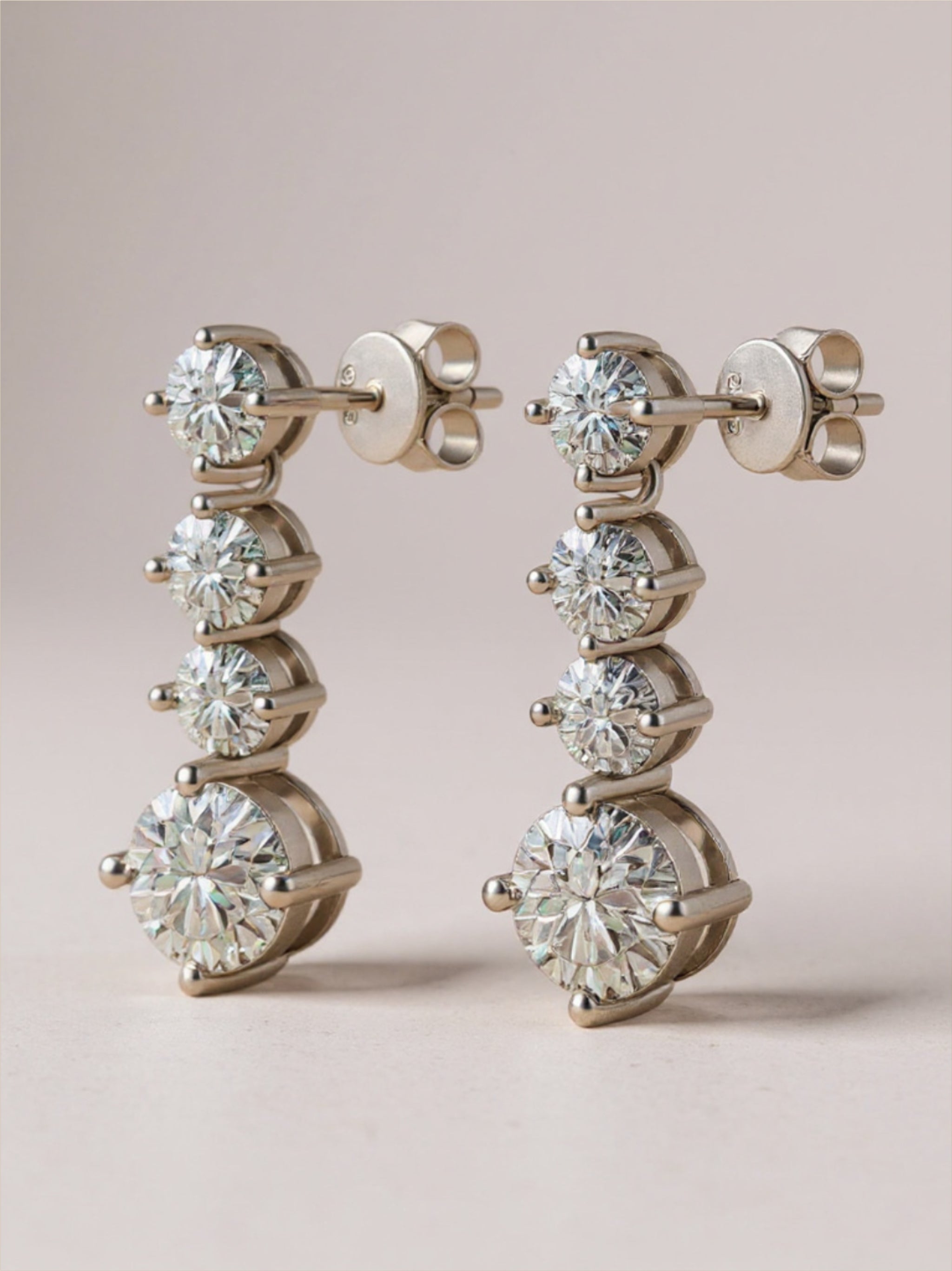 4 Carat Moissanite 925 Sterling Silver Earrings