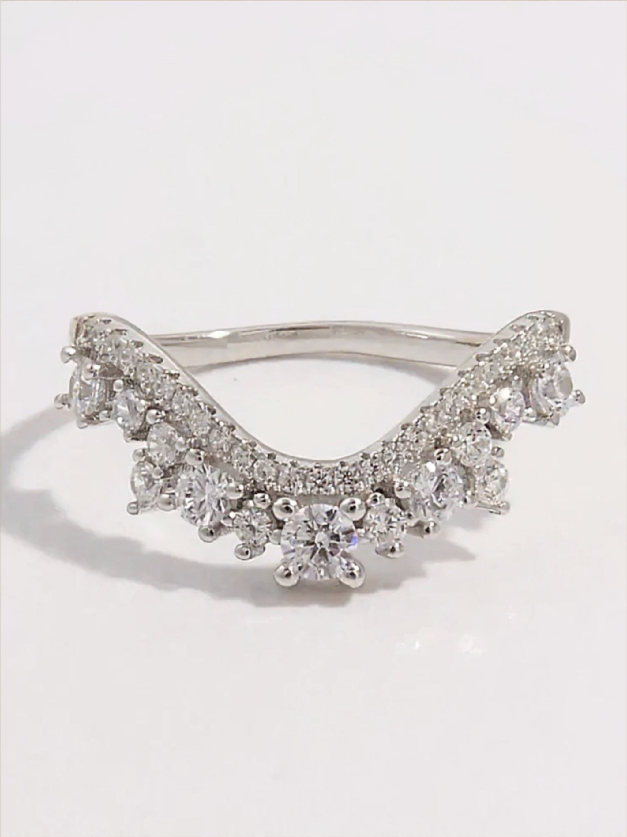 925 Sterling Silver Inlaid CZ Ring