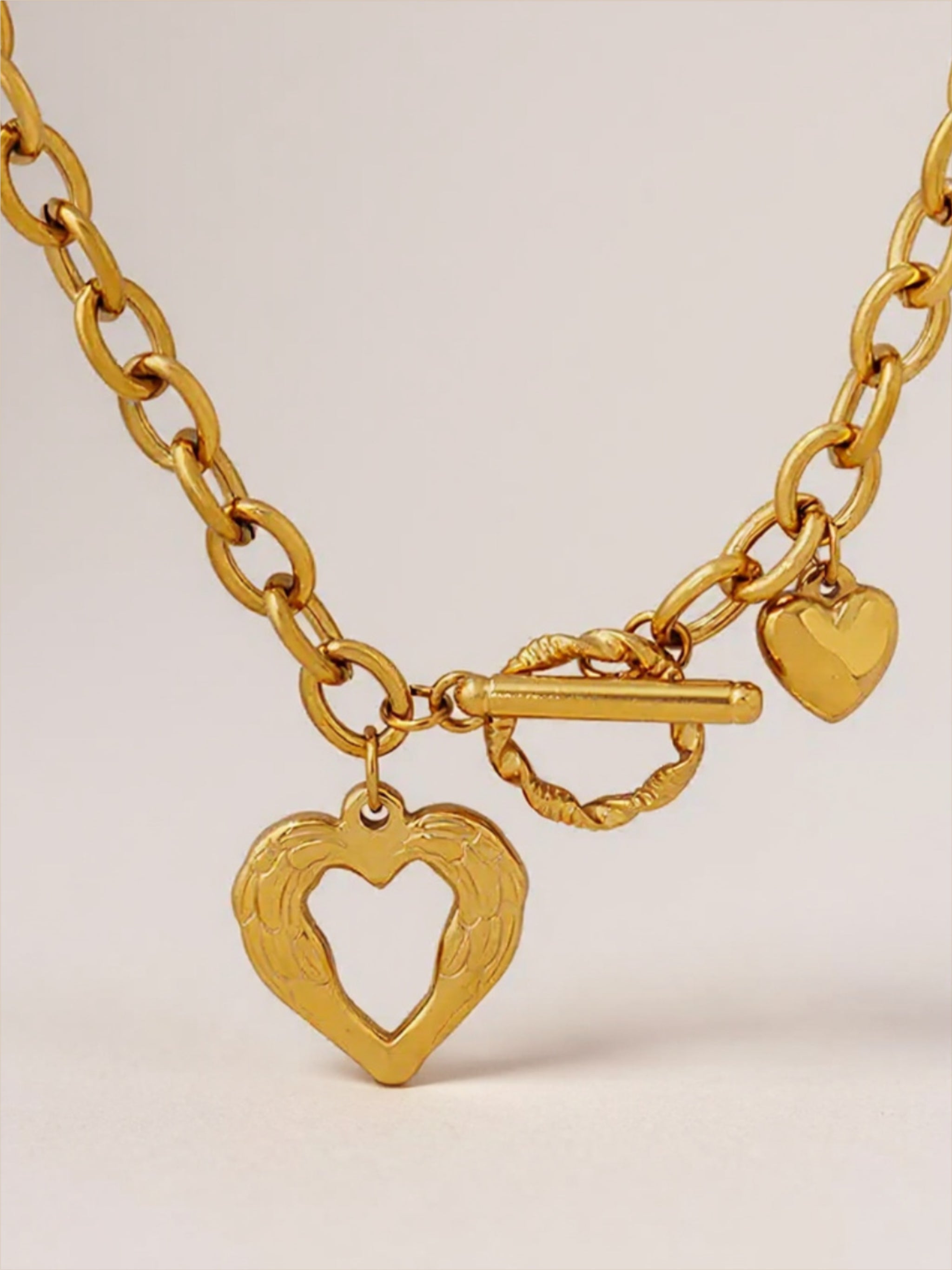 Titanium Steel Heart Pendant Necklace