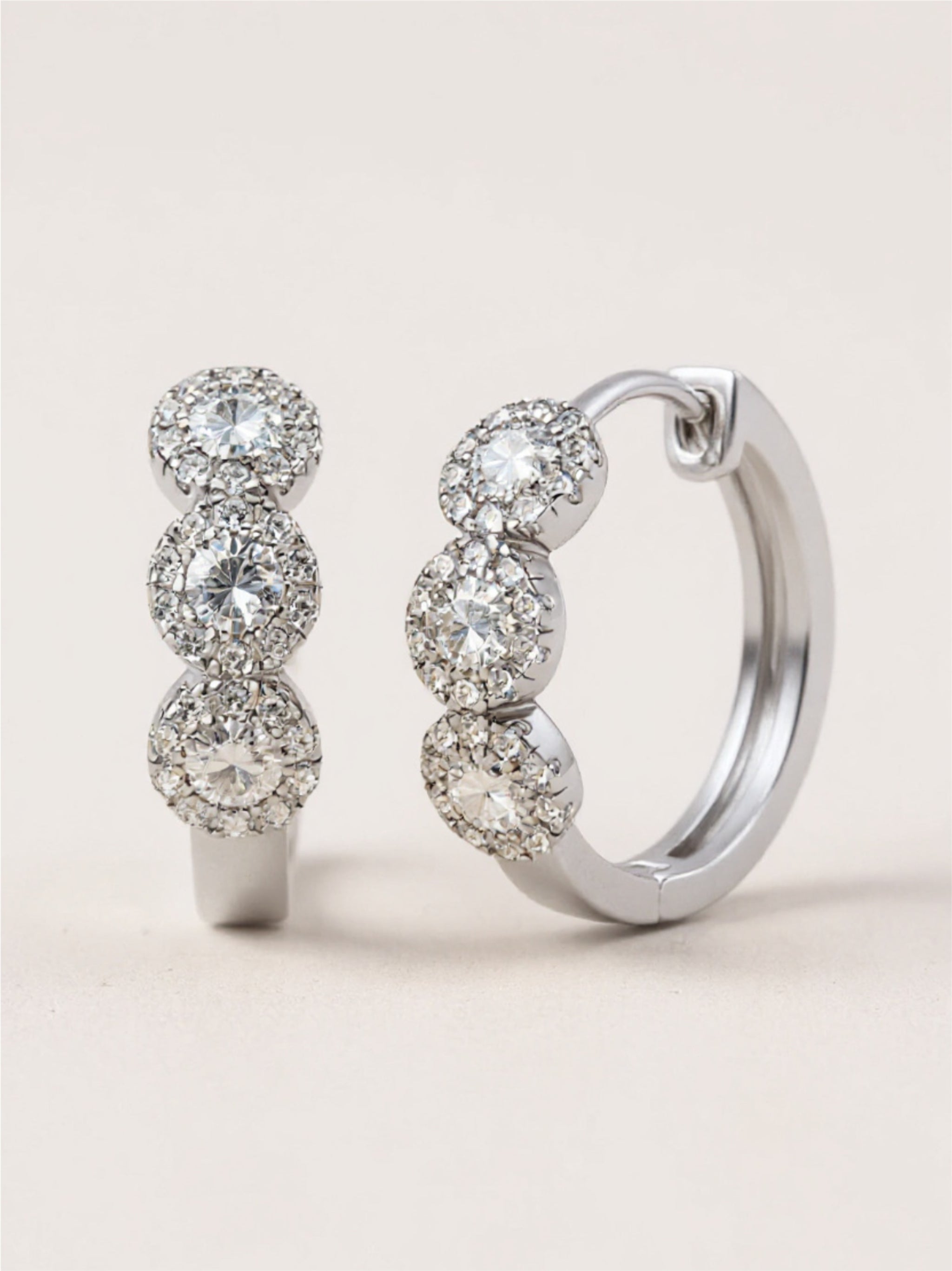 Moissanite 925 Sterling Silver Huggie Earrings