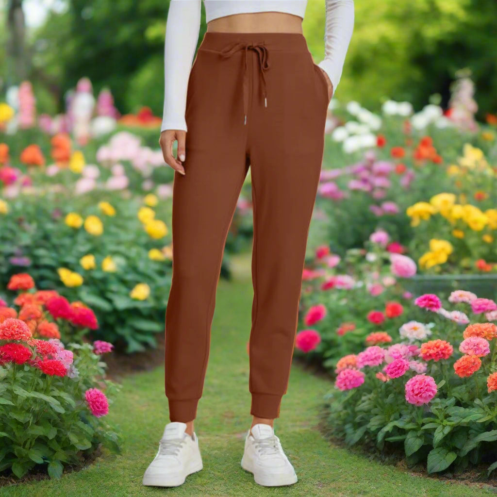 Drawstring High Waist Joggers