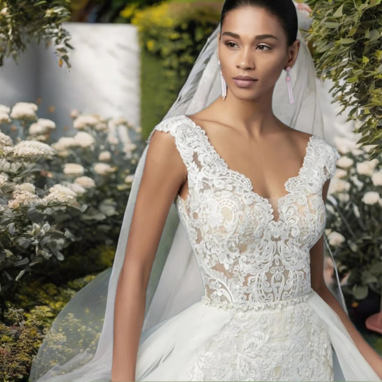 Wedding Jumpsuit With Detachable Train