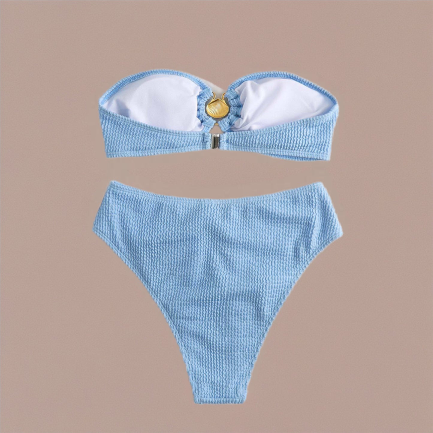 Strapless Bikini Set with Gold Accent