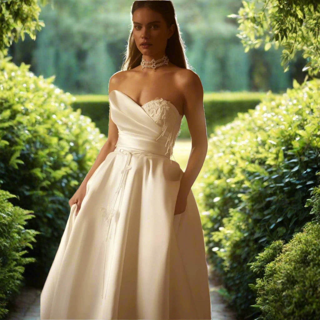 Satin Strapless Wedding Dress