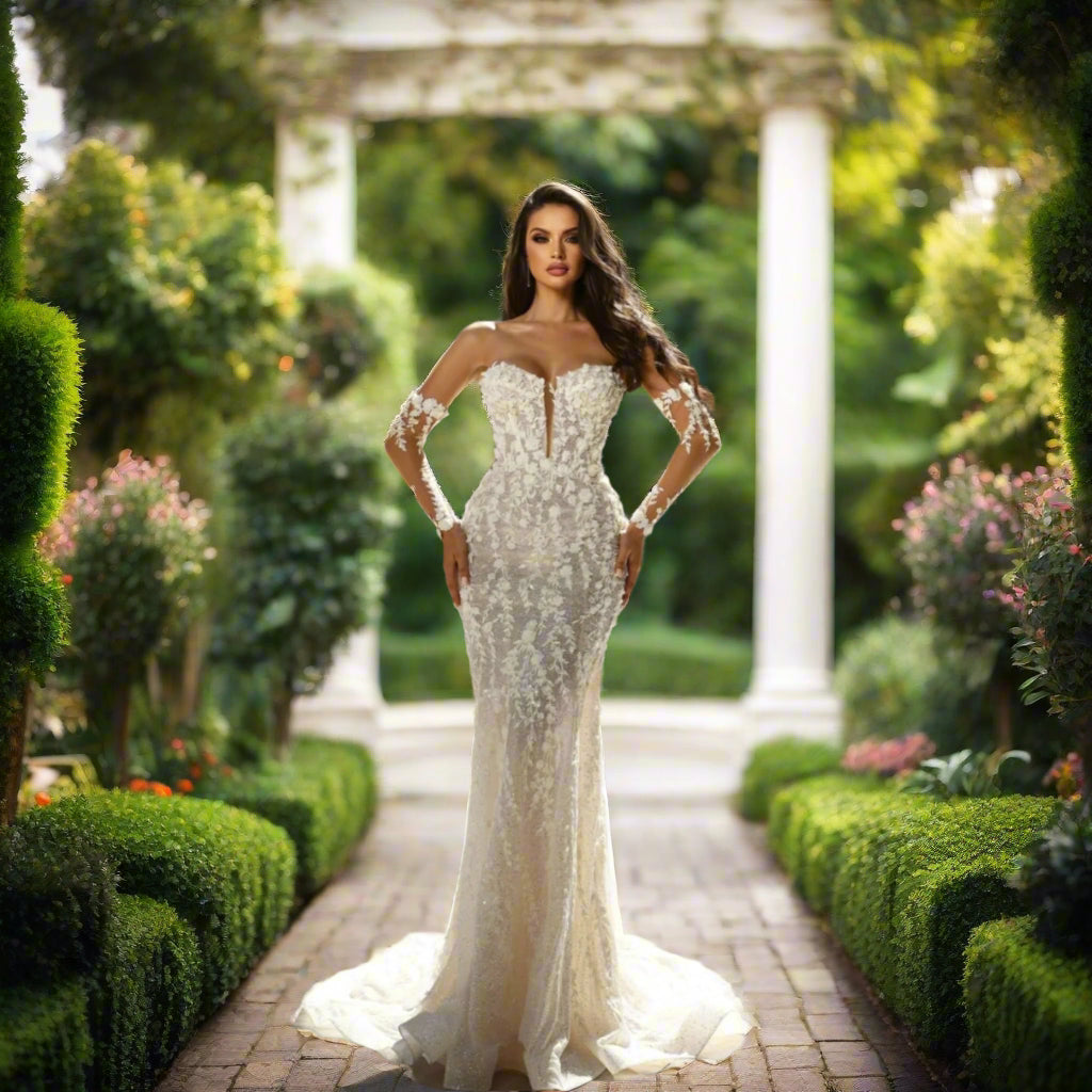 Strapless Beaded Mermaid Wedding Dress