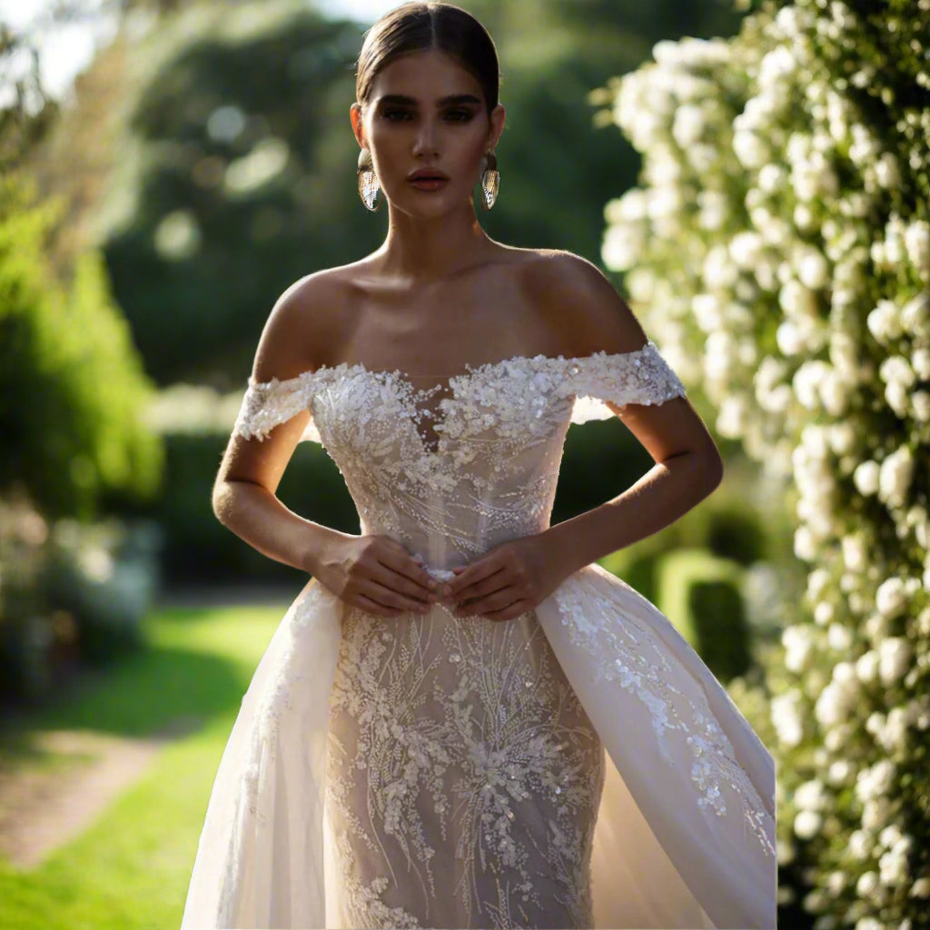 Corset Bridal Dress With Detachable Train