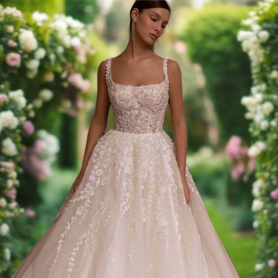 Sheer Tulle Wedding Dress