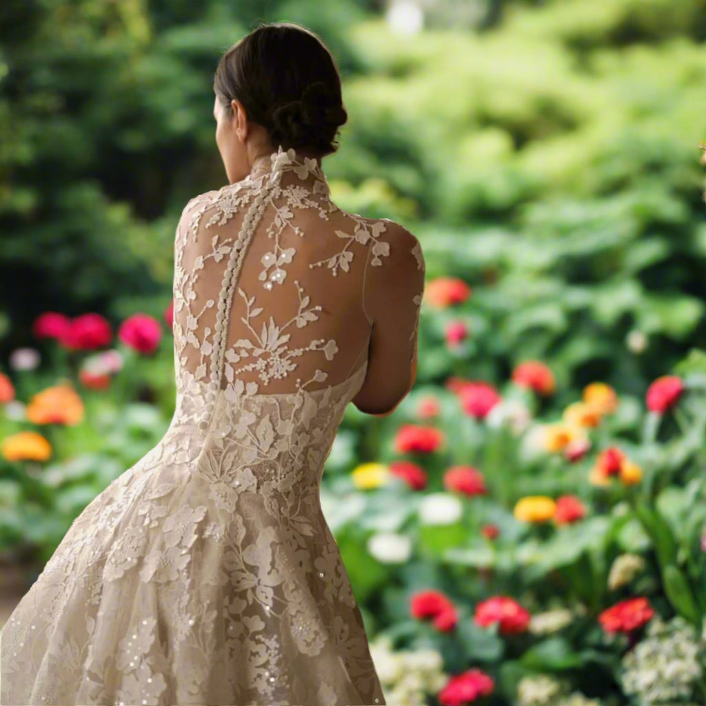A-line Long Wedding Dress With Detachable Jacket