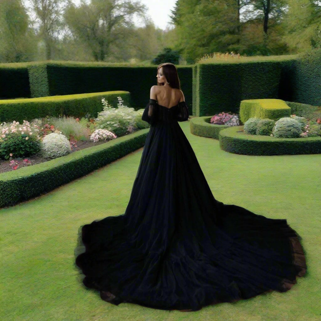 A Line Off The Shoulder Wedding Dress