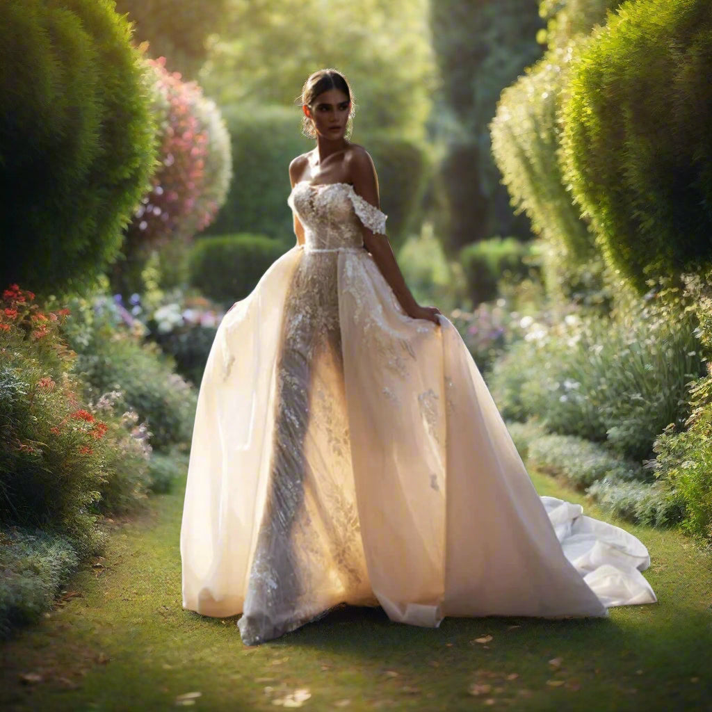 Corset Bridal Dress With Detachable Train
